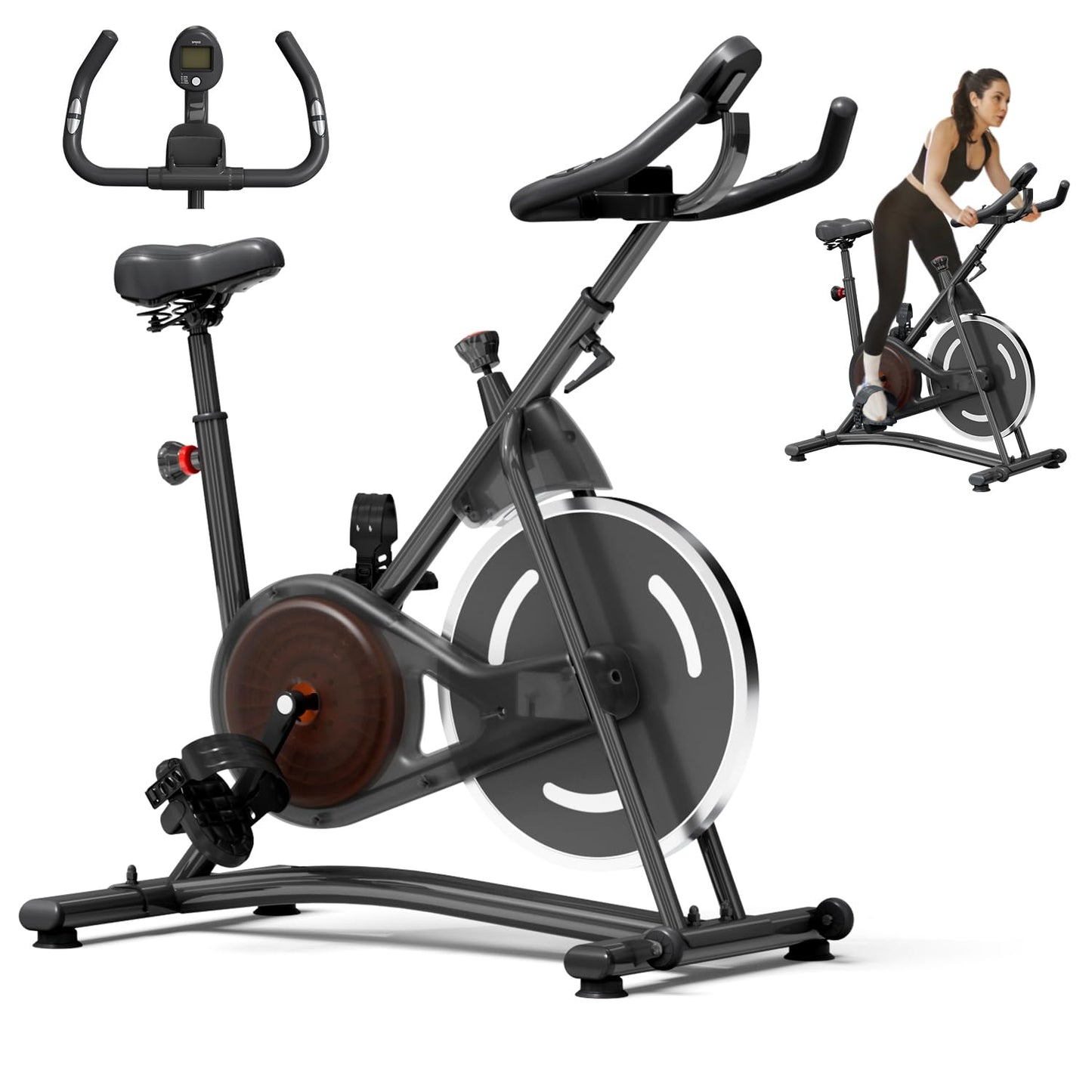 Exercise Bike, Stationary Bikes for Home, Compact Indoor Cycling Bike