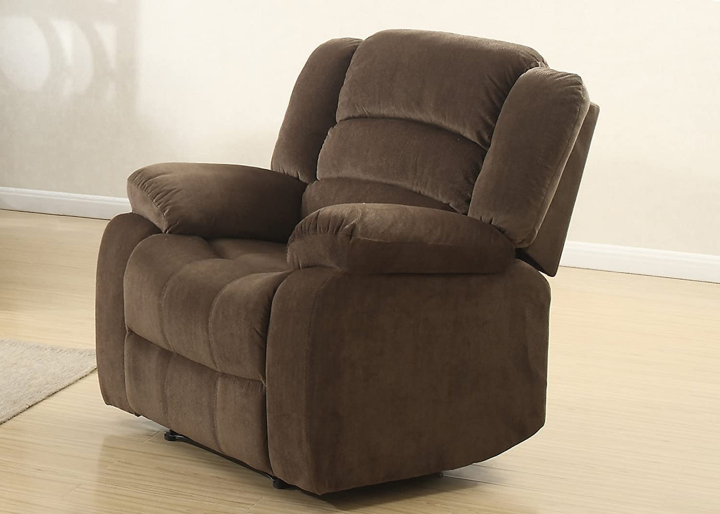 AC Pacific Bill Collection Contemporary 3Piece Living Room Upholstery Sofa Set with 5 Recliners, Sofa, Loveseat & Reclining Chair, Brown