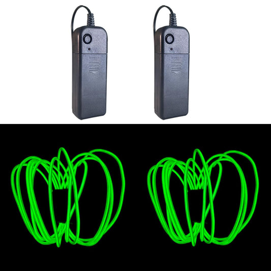 dobestyou EL Wire 5m Glow-in-the-Dark Flexible Light Strip, Waterproof, 2-Pack, Green for Costumes & DIY Decorations