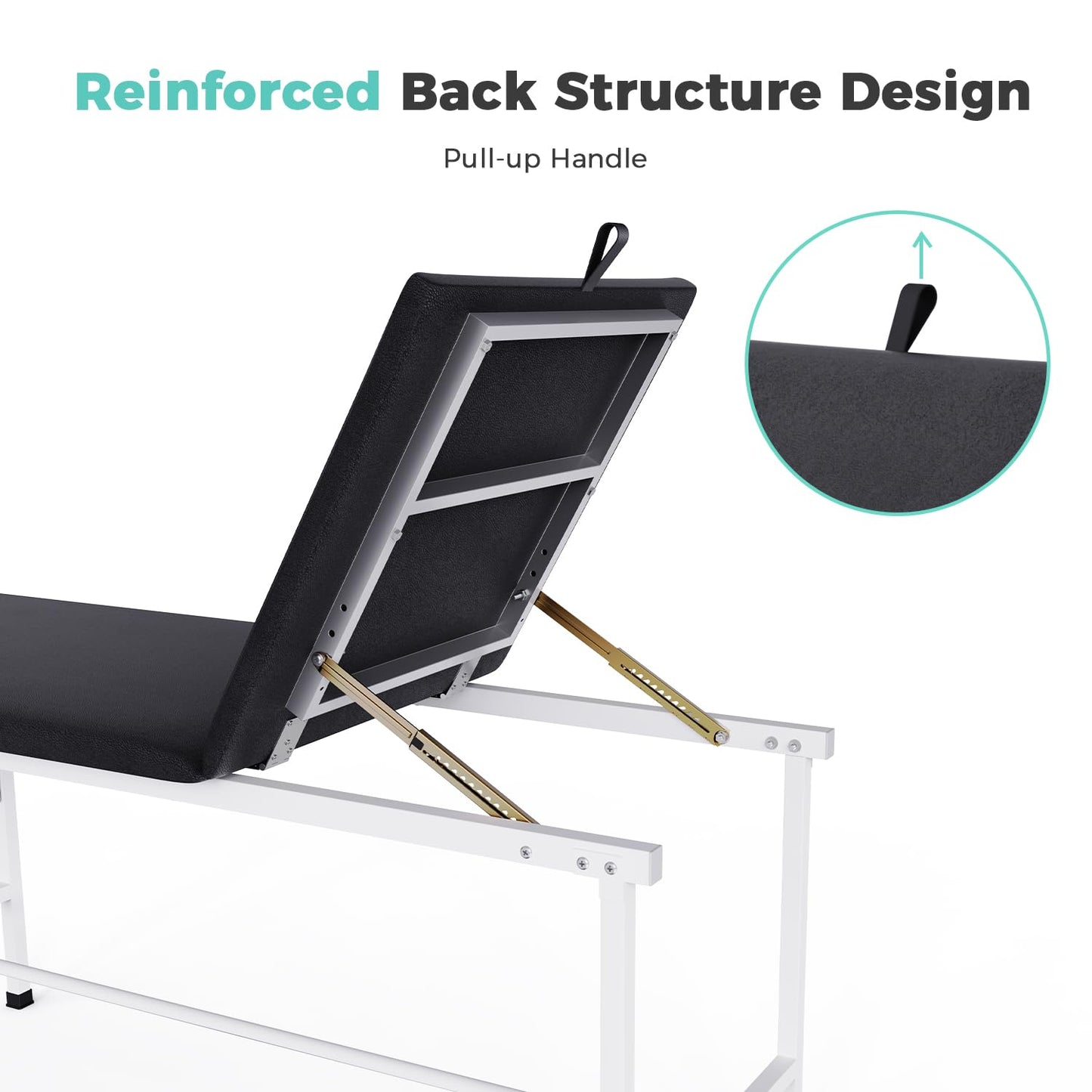 OLERN 27.6" Width Adjustable Backrest Medical Exam Table, Stable Doctor Bed