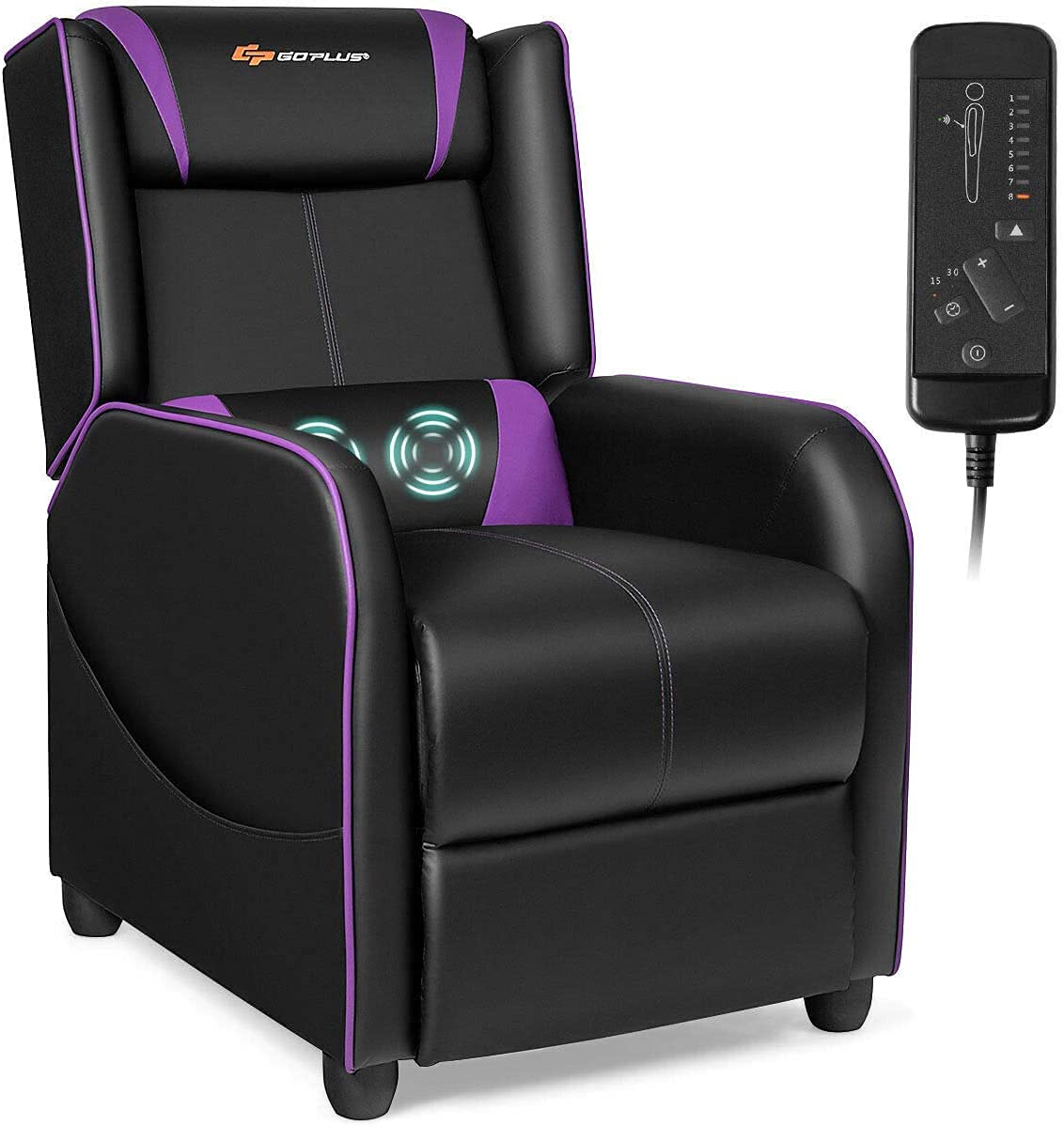 CHEFJOY Massage Gaming Recliner Chair, Purple