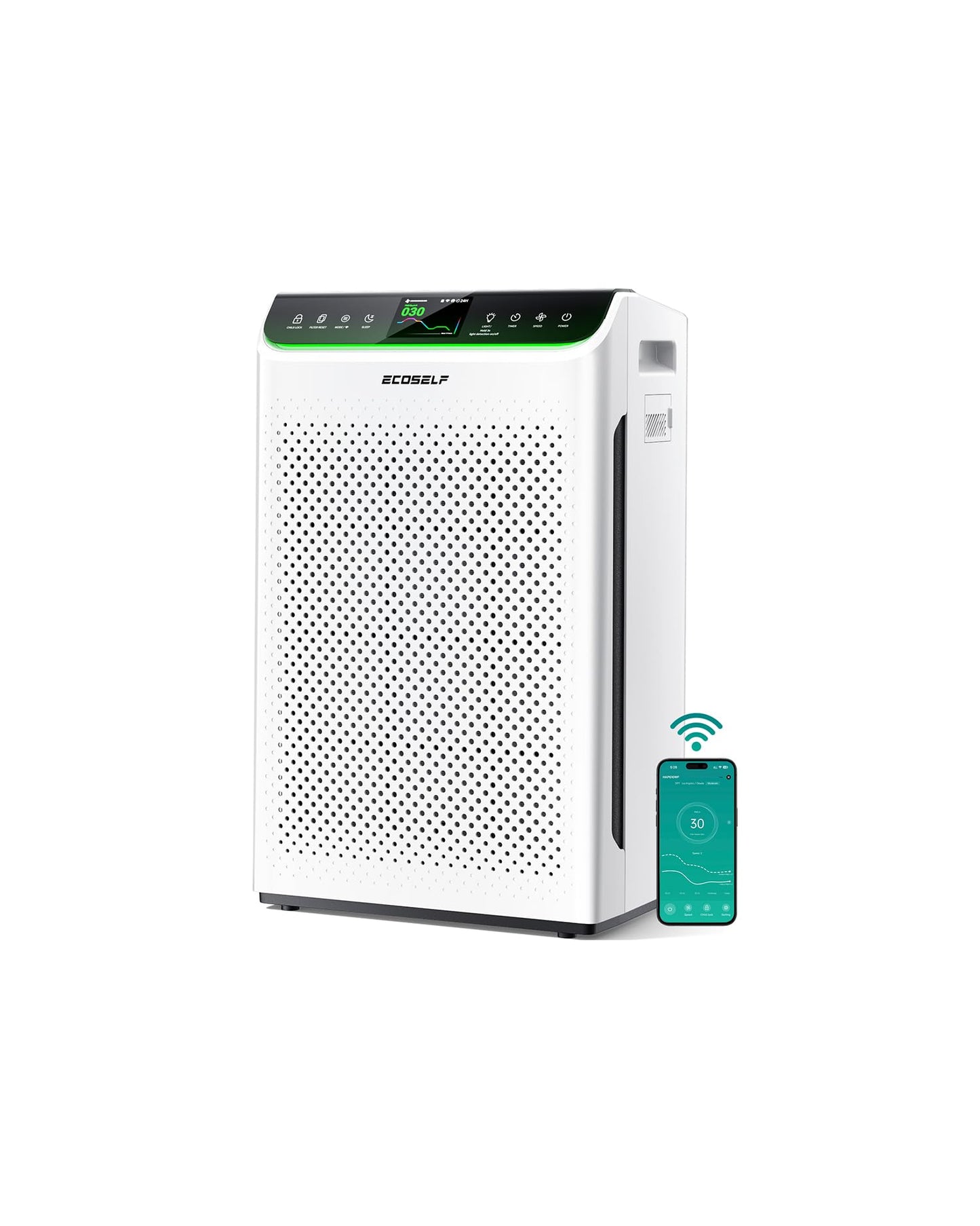Air Purifier for Home Large Room Up to 3850Ft² with Washable Filter, HEPA Air Cleaner with AQI Display, Trend Graph, Smart App Control, Auto Eco Pet Sleep Modes for Allergies, Smoke, Pollen, HAP610WF