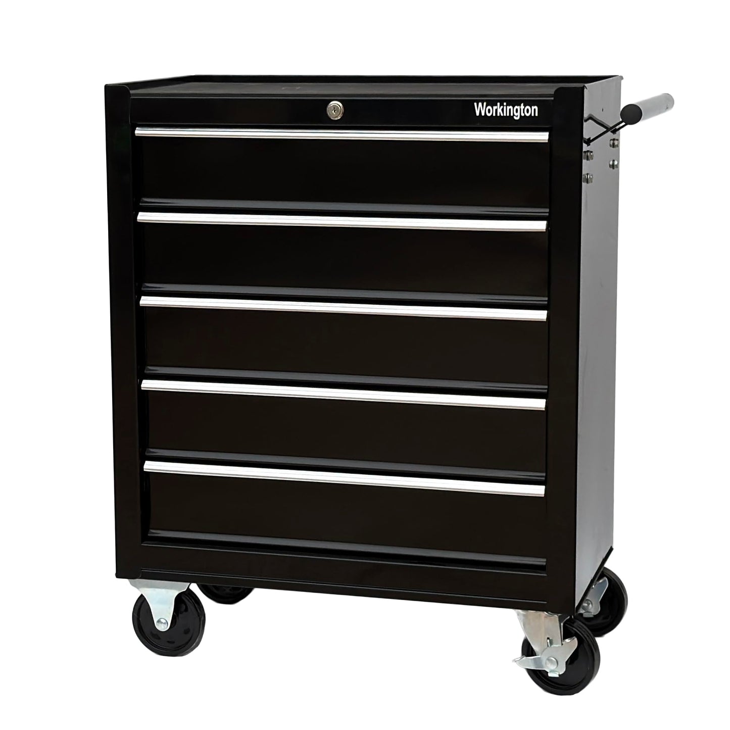 Workington Rolling Metal Tool Chest with 5 Drawers, 24" 5-Drawer Tool Chest Cabinet with Ball Bearing Drawer Slides, Steel Tool Storage Box Organizer 4101 Black