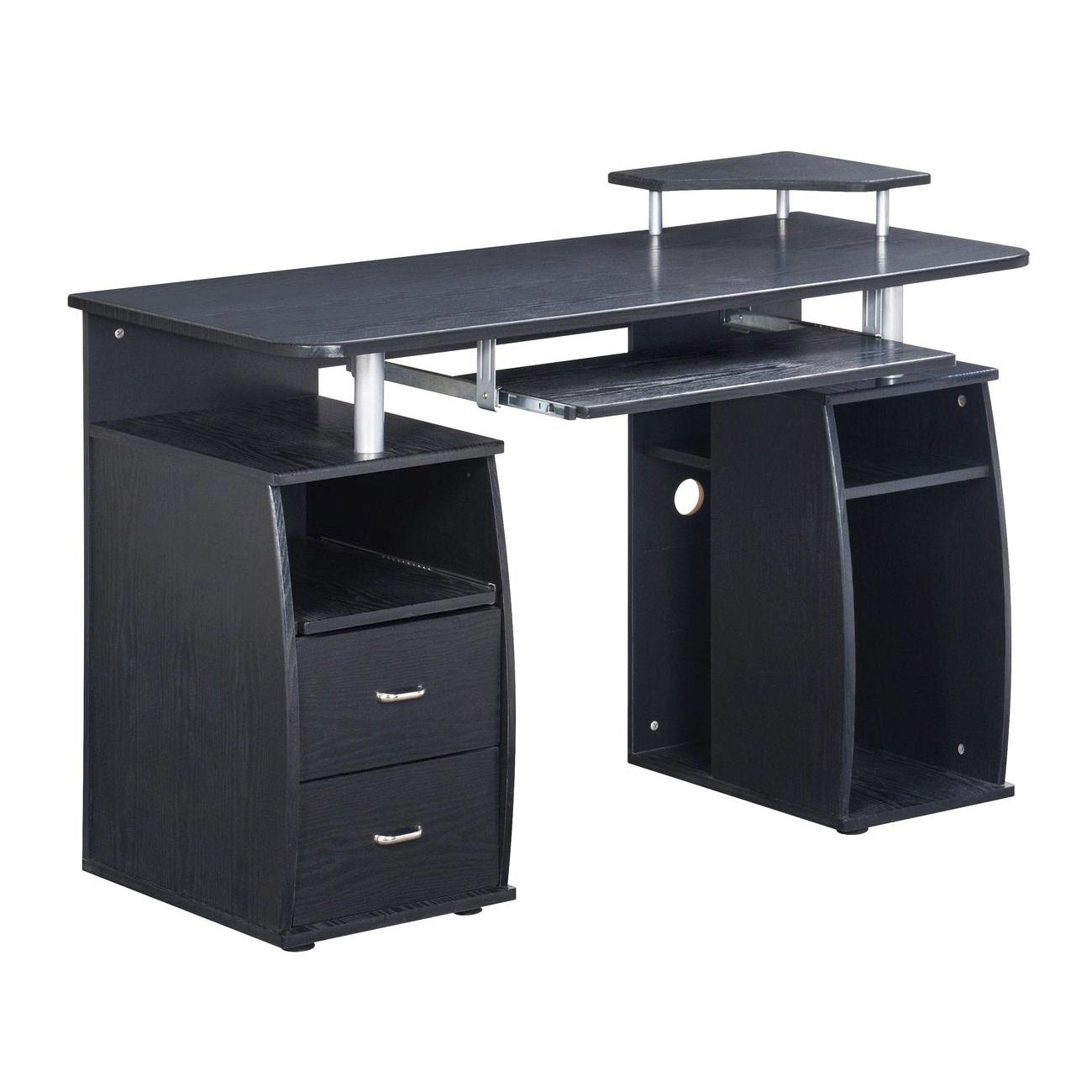 Techni Mobili 47" W Computer Desk with Drawers and Storage, Office Desk with Printer Shelf, Pull Out Shelf and Keyboard Tray, Computer Workstation, Espresso Brown
