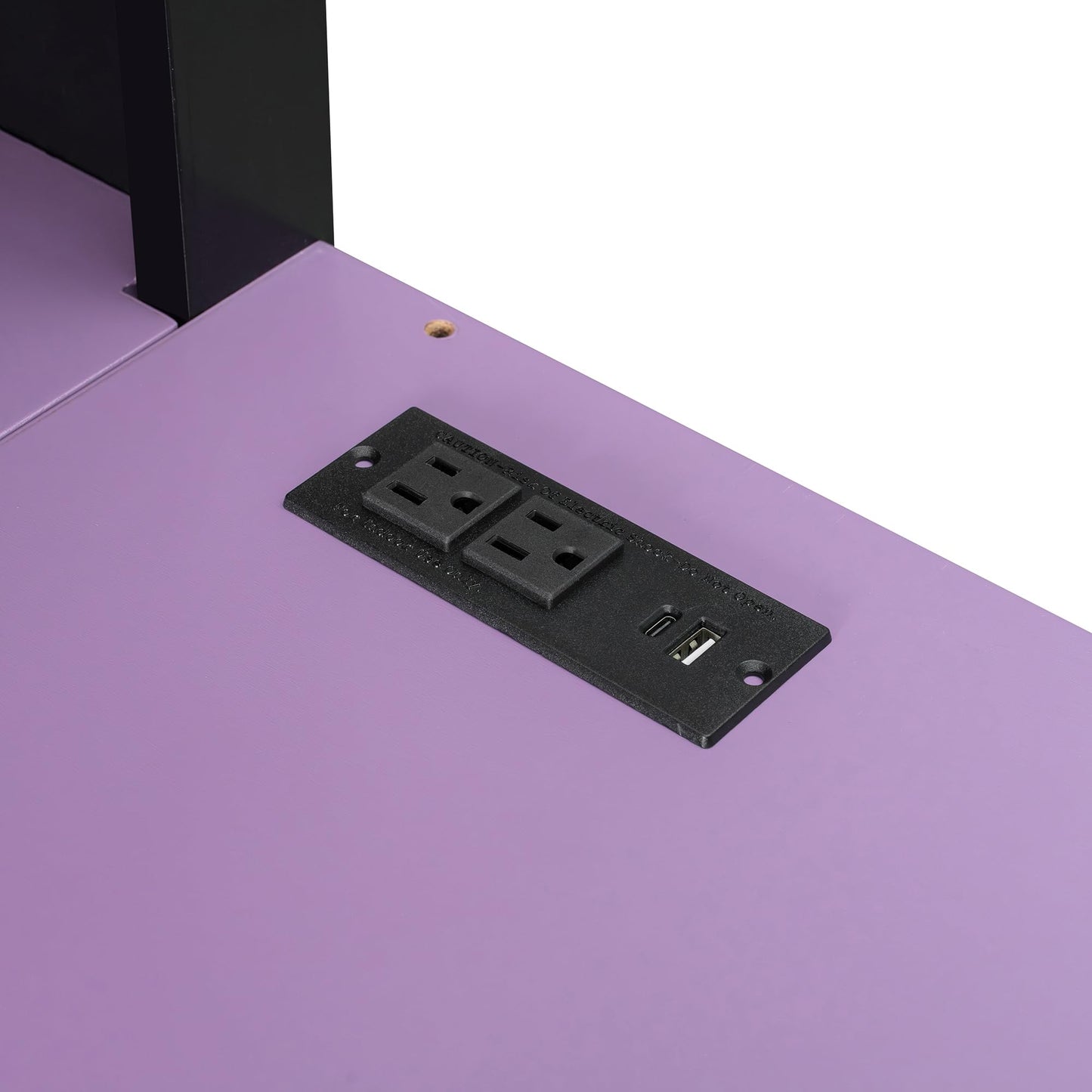 Merax Full Size Loft Bed with Desk and Storage Shelves, Gaming Loft Bed Frame with USB Charging Station and Curtains, Space Saving Loft Bed for Teens Bedroom, Purple + Black