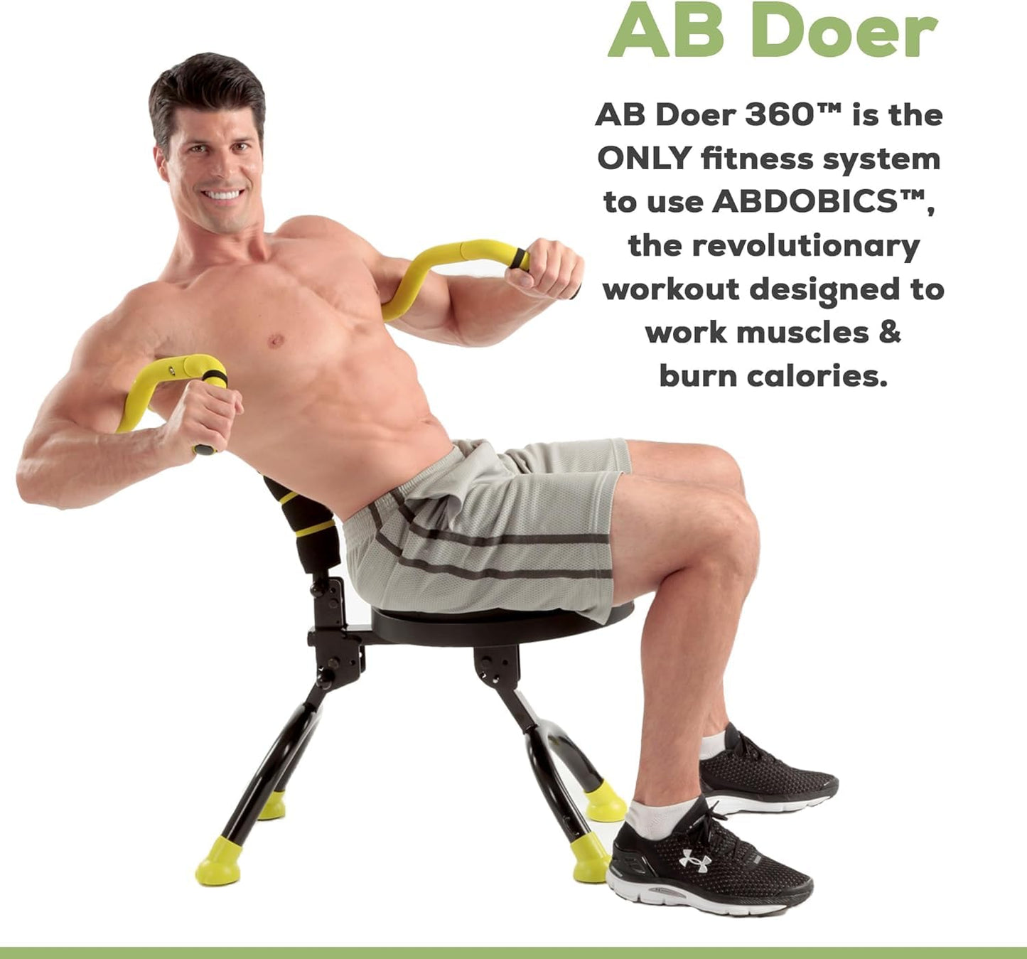 AB Doer 360 AB Doer 360 Fitness System Provides an Abdonimal and Muscle Activating Workout with Aerobics to Burn Calories and Work Muscles Simultaneously!