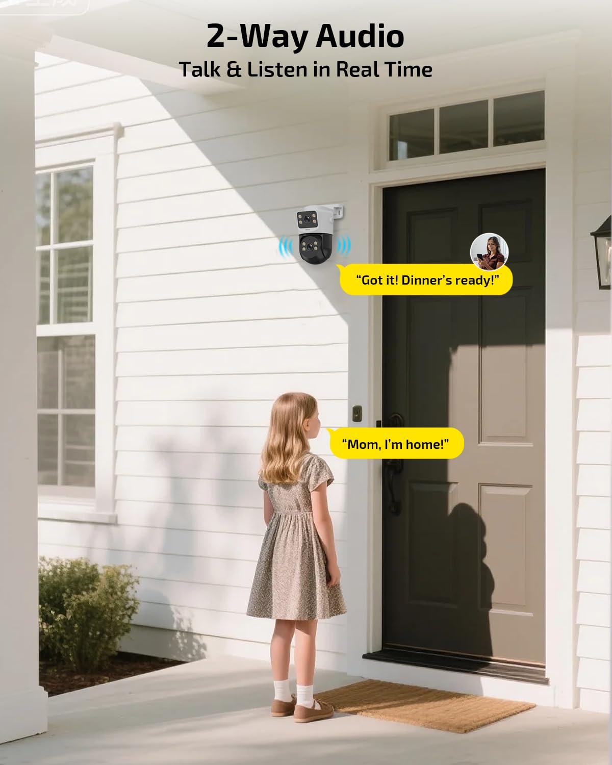 《Dual Lens & Auto Tracking》4K PoE Security Camera System Outdoor, PTZ Video Surveillance Cameras Systems, Surveillance DVR Kits