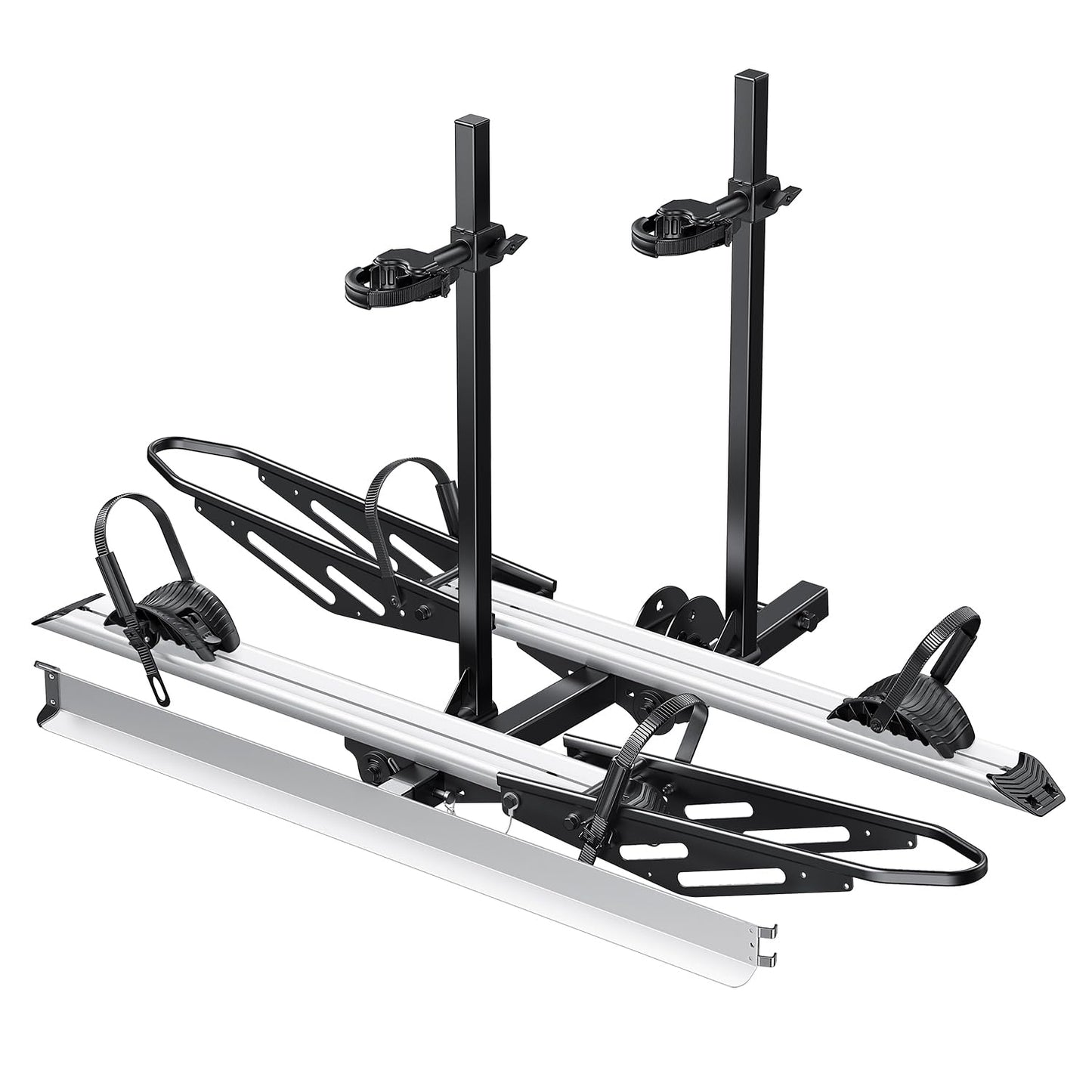 Young Hitch Mount Bike Rack with Ramp, 200 lbs. Capacity for 2 E-Bikes, Fat Tire and Standard, fits Cars, SUVs, RVs, Trailers with 2 Inch Receiver