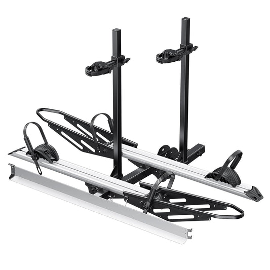 Young Hitch Mount Bike Rack with Ramp, 200 lbs. Capacity for 2 E-Bikes, Fat Tire and Standard, fits Cars, SUVs, RVs, Trailers with 2 Inch Receiver
