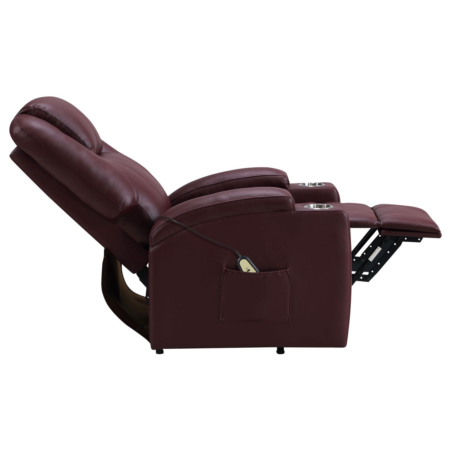 Coaster Home Furnishings Armstrong Upholstered Power Lift Massage Recliner Wine Red