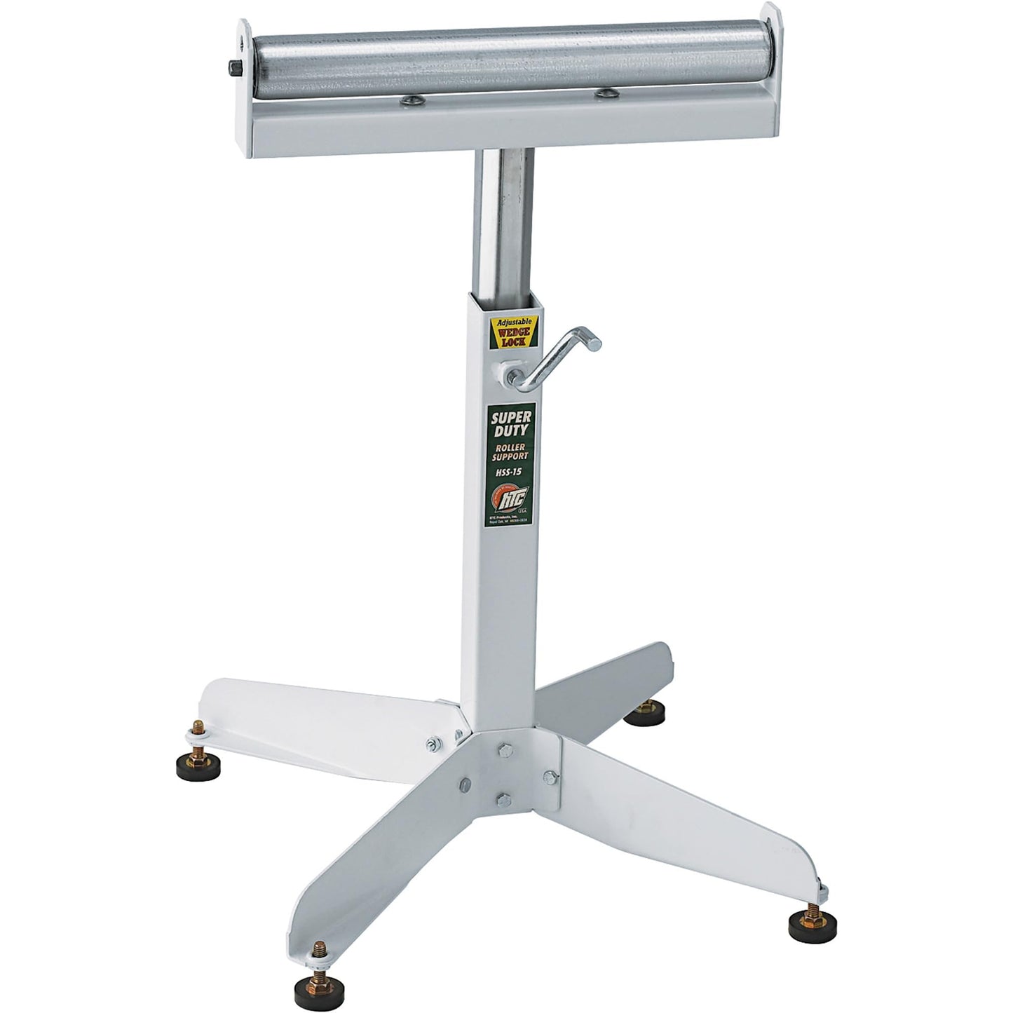 HTC HSS-15 Super Duty Adjustable 22-Inch to 32-Inch Tall Pedestal Roller Stand with 16-Inch Ball Bearing Roller, 500 Lbs. Material support, White