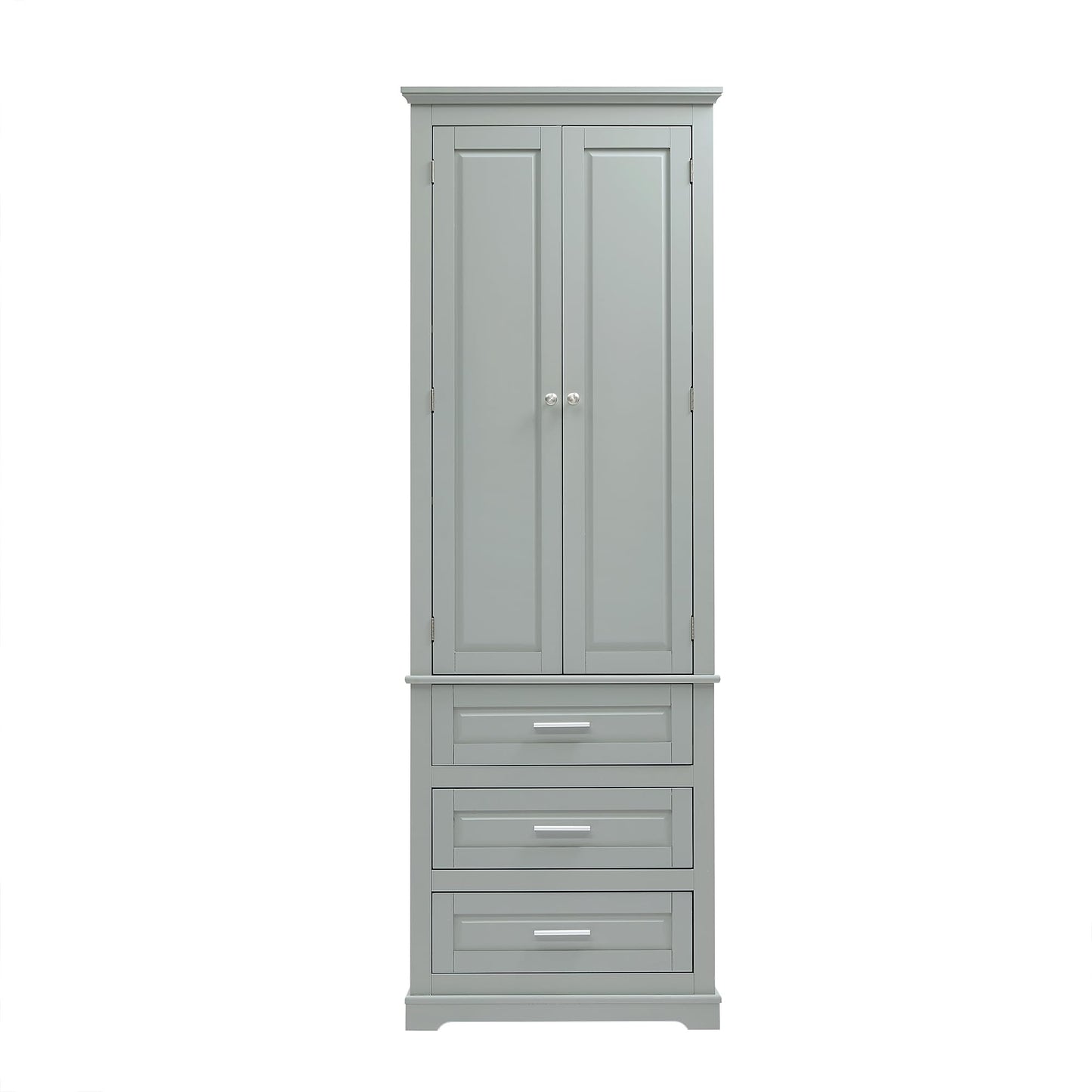 62.2" Wide Storage Cabinet Pantry Cupboard with Doors and Drawers for Home Kitchen, Bathroom and Living Room, Adjustable Shelf, White