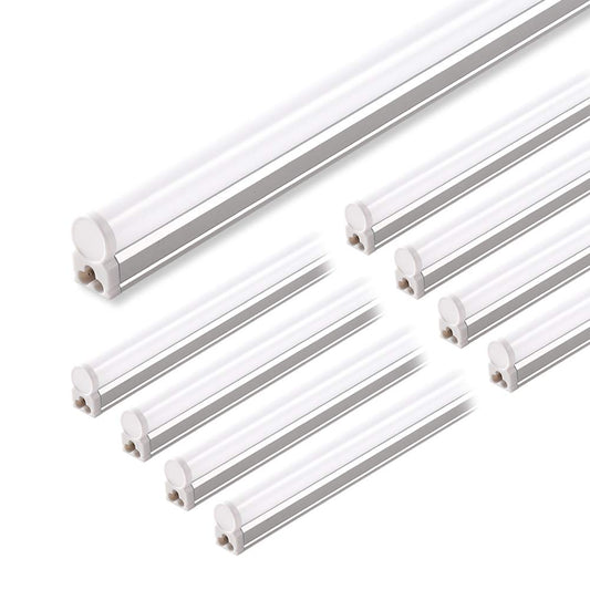 Barrina LED Shop Light 4ft 2200lm 6500K T5 Fixture Linkable Aluminum 8-Pack