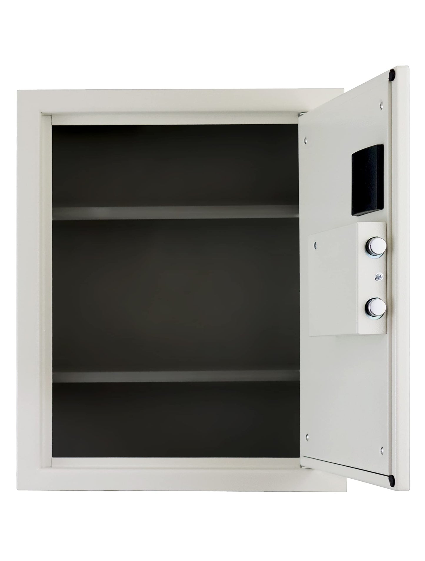Protex Safe Electronic Keypad Wall Safe (PWS-1814E), Burglary Resistant wall safe, digital electronic locking system, velvet interior, automatic door opening, 2 Removable shelves