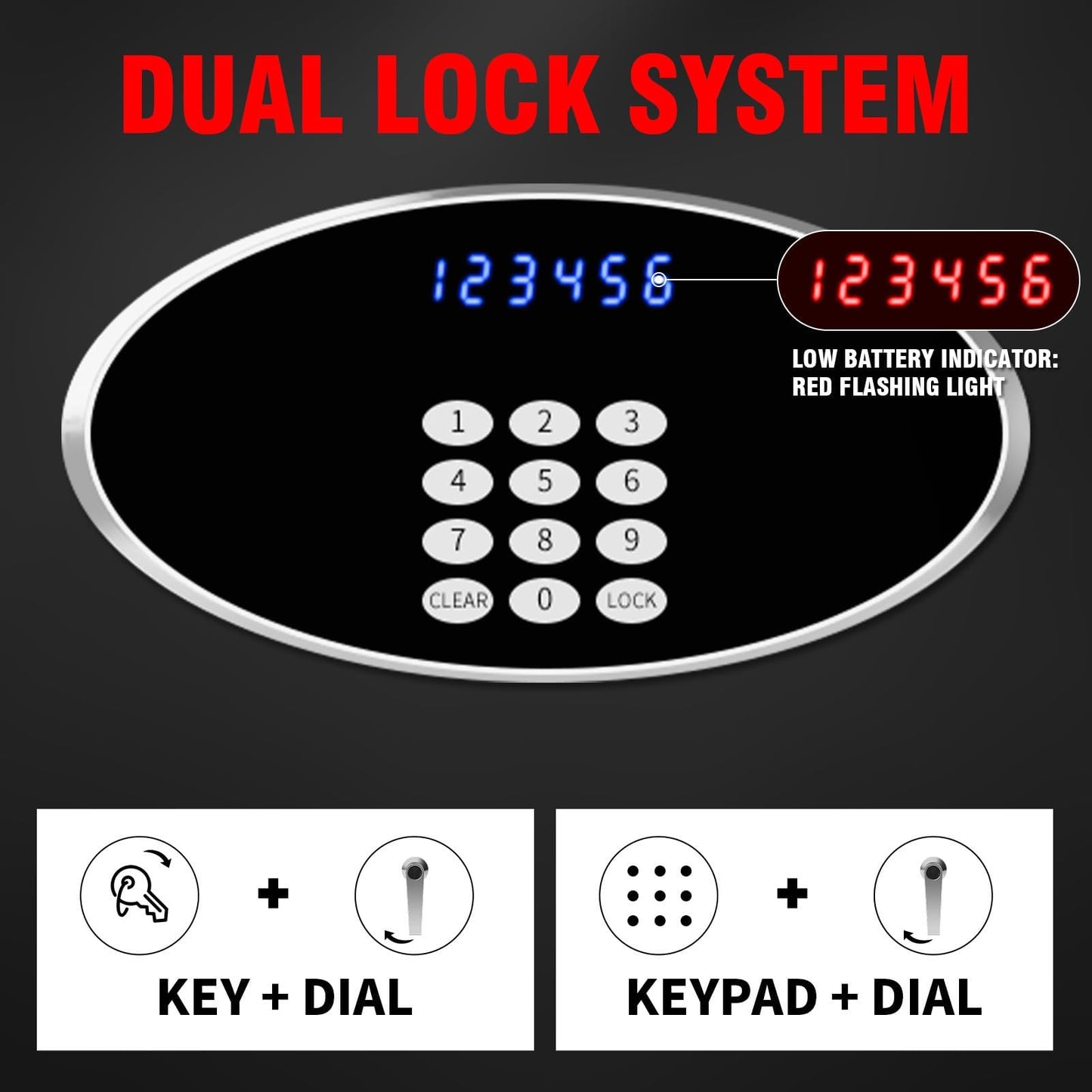 ToruKeep 9.2 Cu Ft Fireproof Safe with LED Light - 60 Min Fire Rated Waterproof Security Box, Digital Keypad Lock for Home Office, Documents, Jewelry, Laptop & Valuables