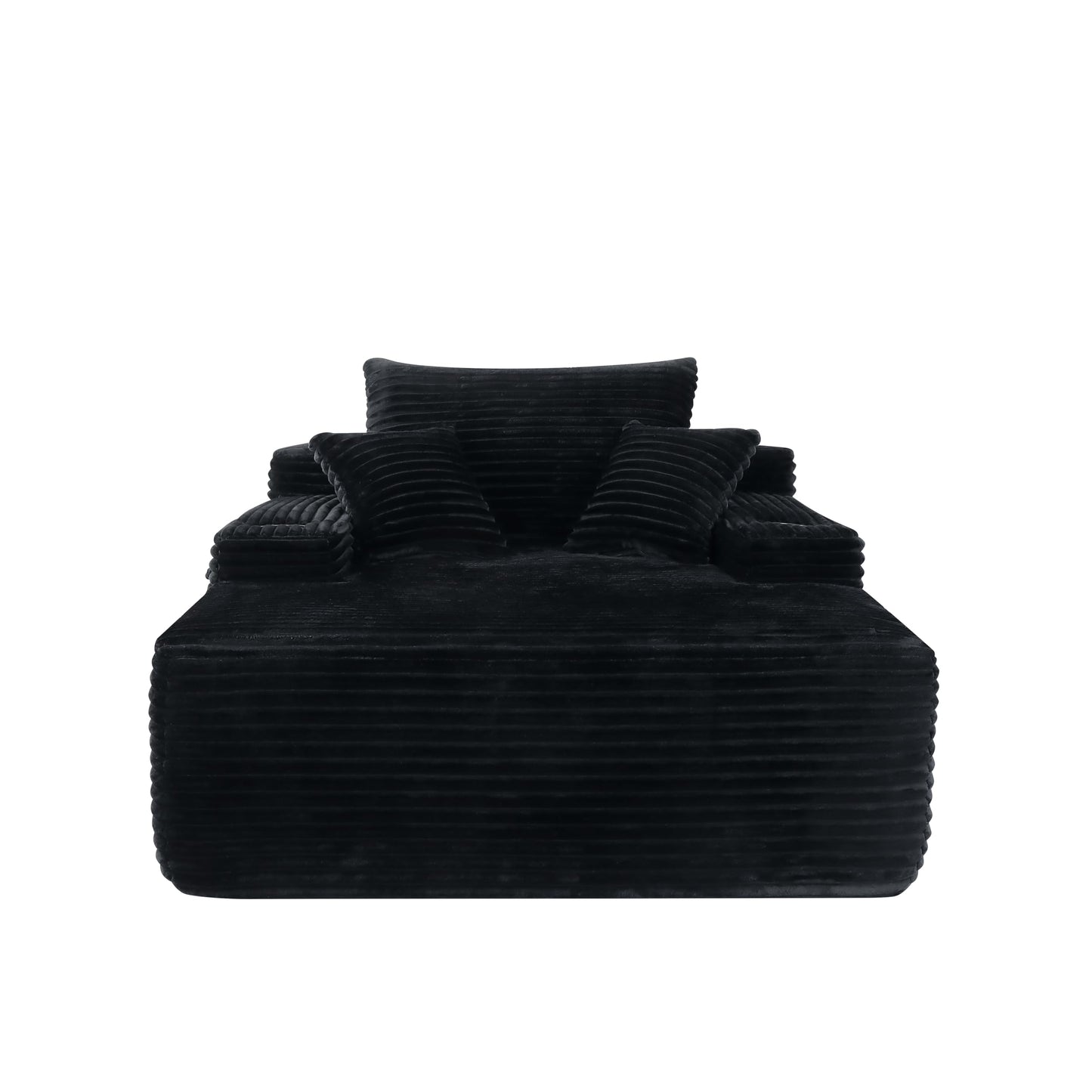 47.2-Inch Fluffy Corduroy Boneless Sleeper Daybed Oversized Single Recliner Foam Cloud Lounge Chaise,Floor Cloud Sofa Chaise Indoor W/2 Toss Pillows and Cupholders