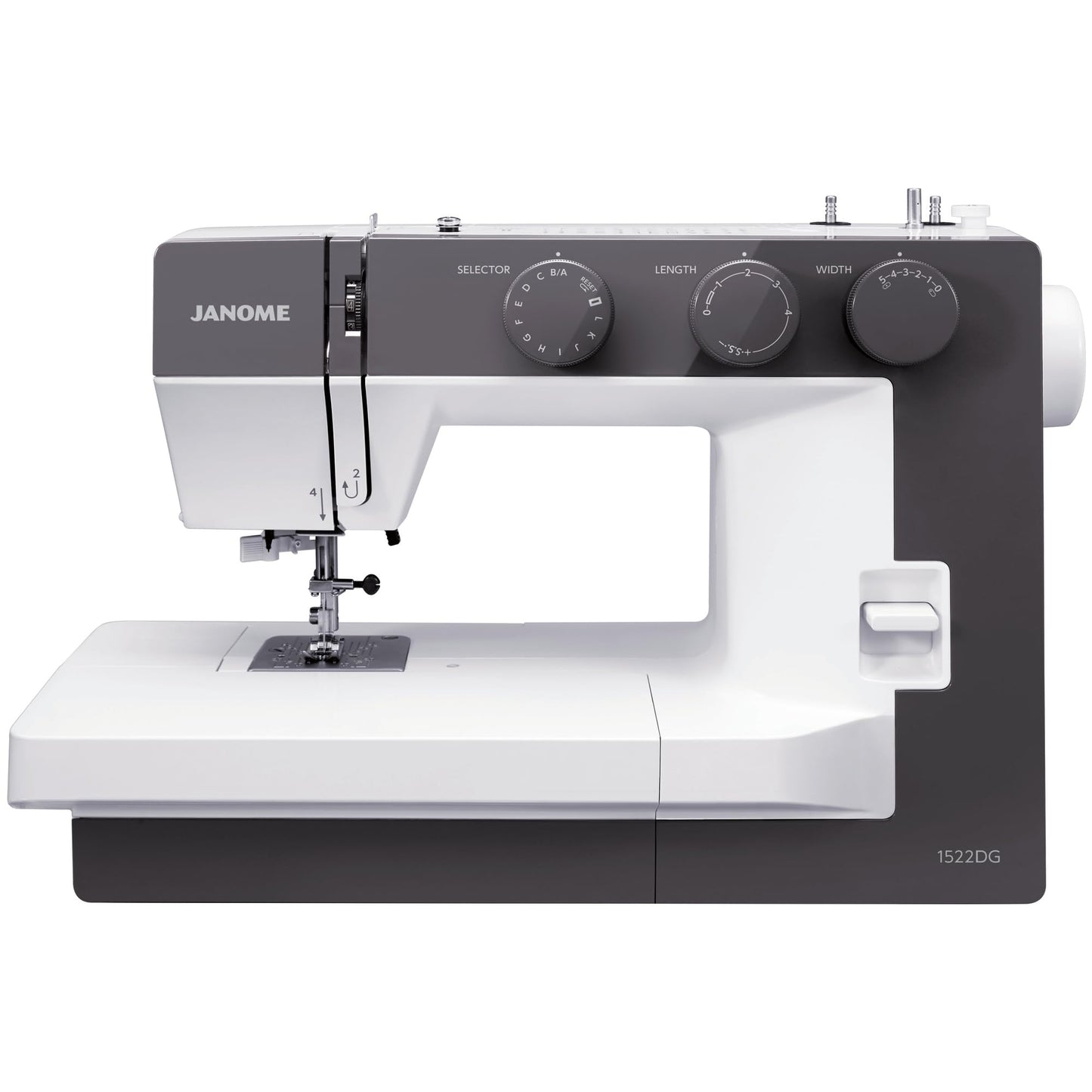 Janome 1522DG Mechanical Sewing Machine - Aesthetic Dark Gray Sewing Machine for Beginners, 22 Built in Stitches, 1 Step Buttonhole, Heavy Duty Metal Frame, Built in Needle Threader for Easy Use
