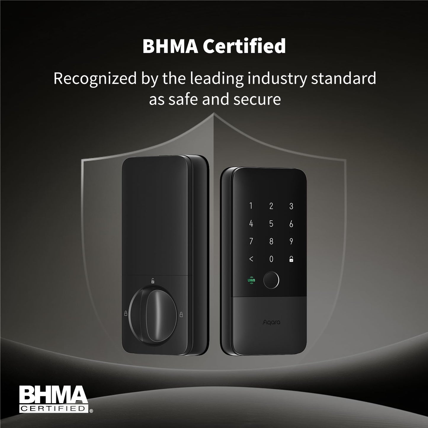 Aqara UWB Smart Lock U400, Matter Over Thread, Apple Home Key, Fingerprint Keyless Entry Deadbolt,Touchscreen Keypad, Rechargeable Battery, Supports HomeKit, Alexa, Google, Home Assistant, Black