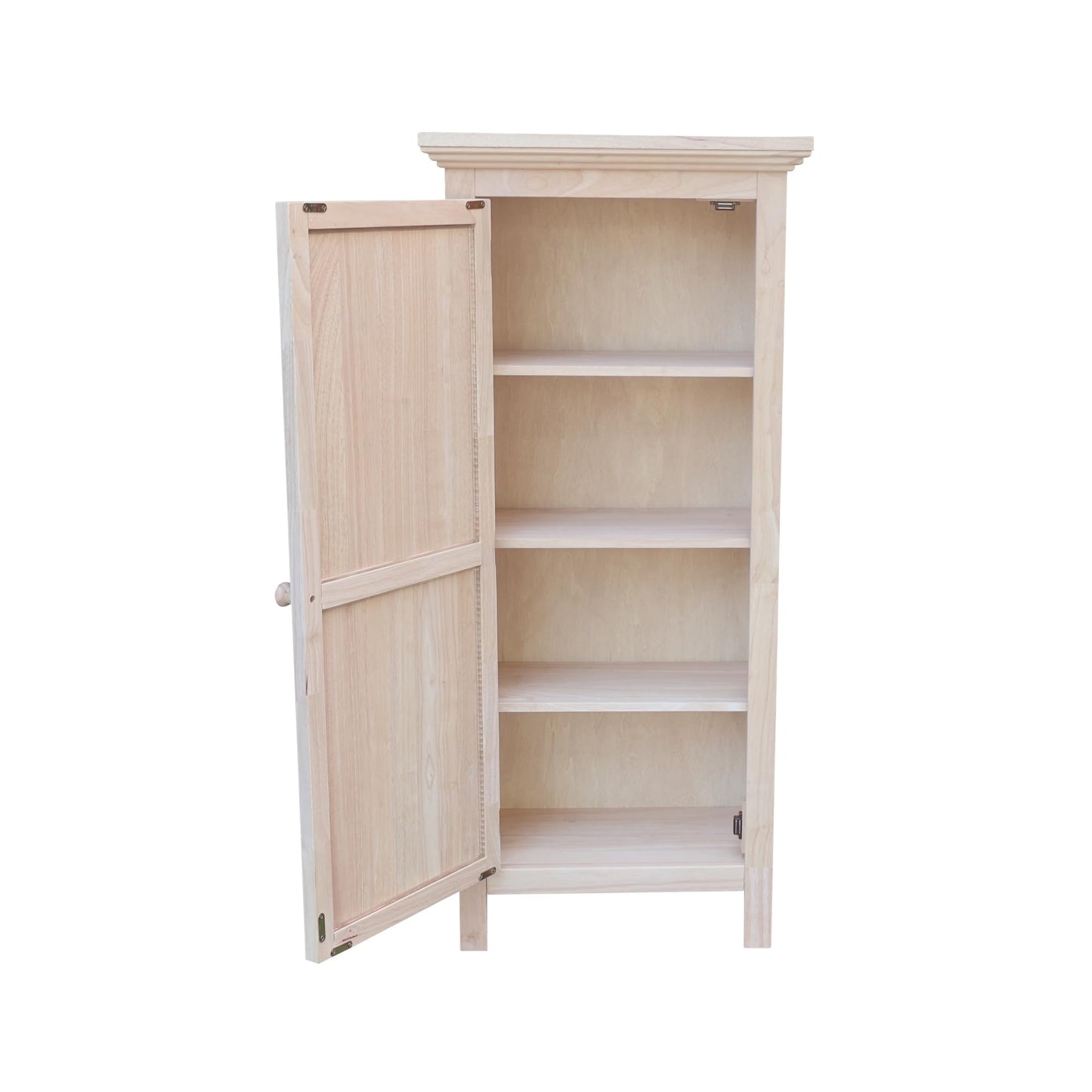 Single Jelly Cabinet, Solid Parawood Construction, 22.8"W x 12.5"D x 51"H, Easy Assembly, Kitchen Pantry Storage Cabinet