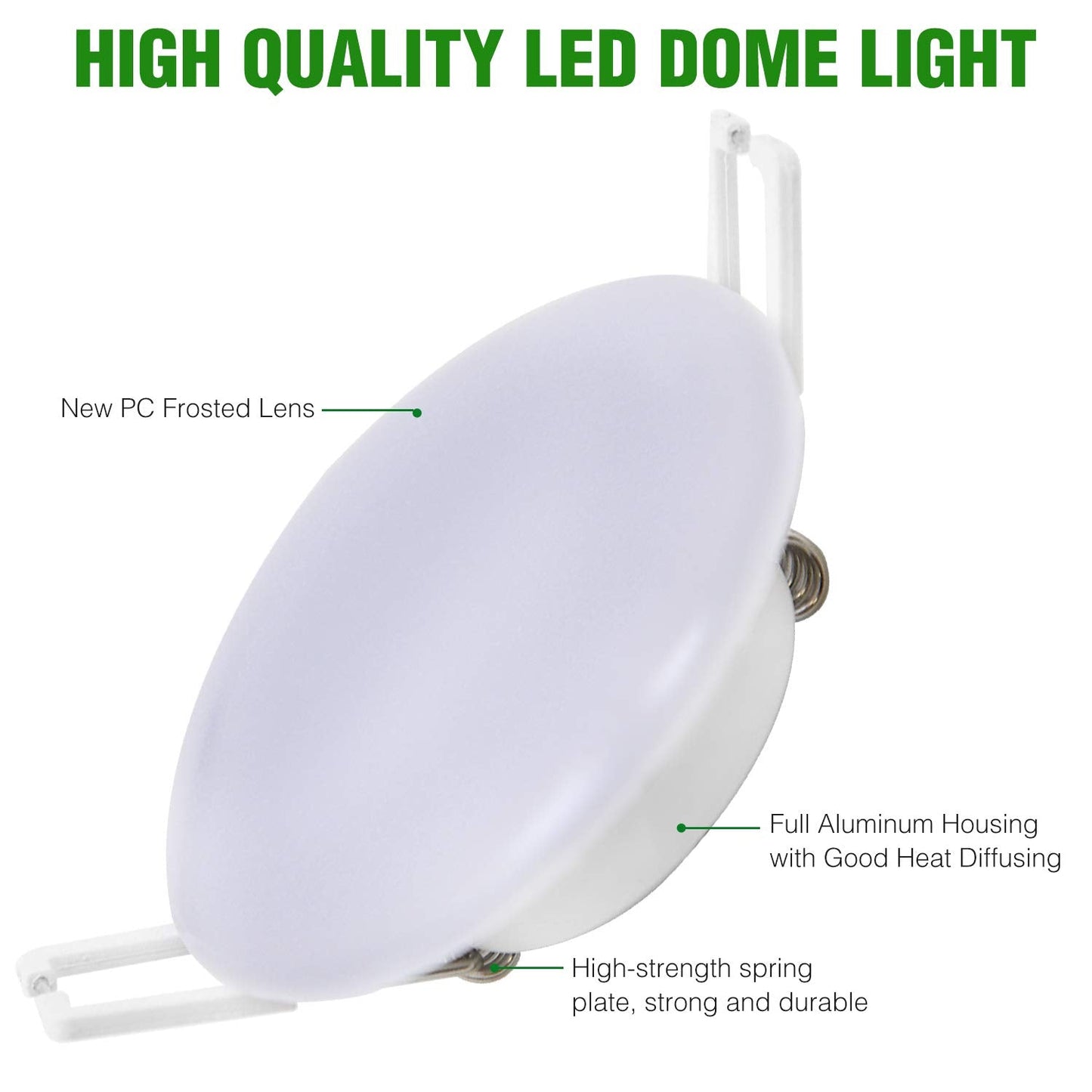 Homdec LED Recessed Ceiling Light, 3-Inch Dimmable 4W, 3500K Warm White, Metal, Model RVR3HN-34, 1 Pack