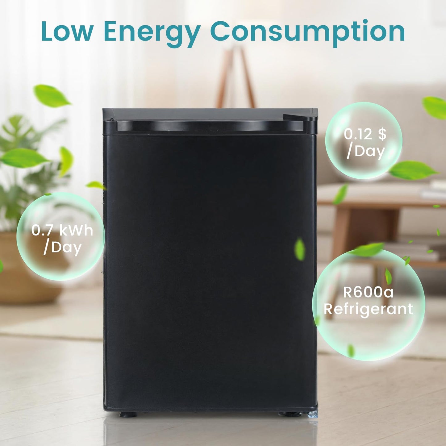 DORTALA Mini Freezer, 2.1 Cu.Ft Small Compact Upright Freezer with Reversible Door, Adjustable Thermostat, Removable Shelves, Quiet Freezer for Dorm Office Apartment (Black)
