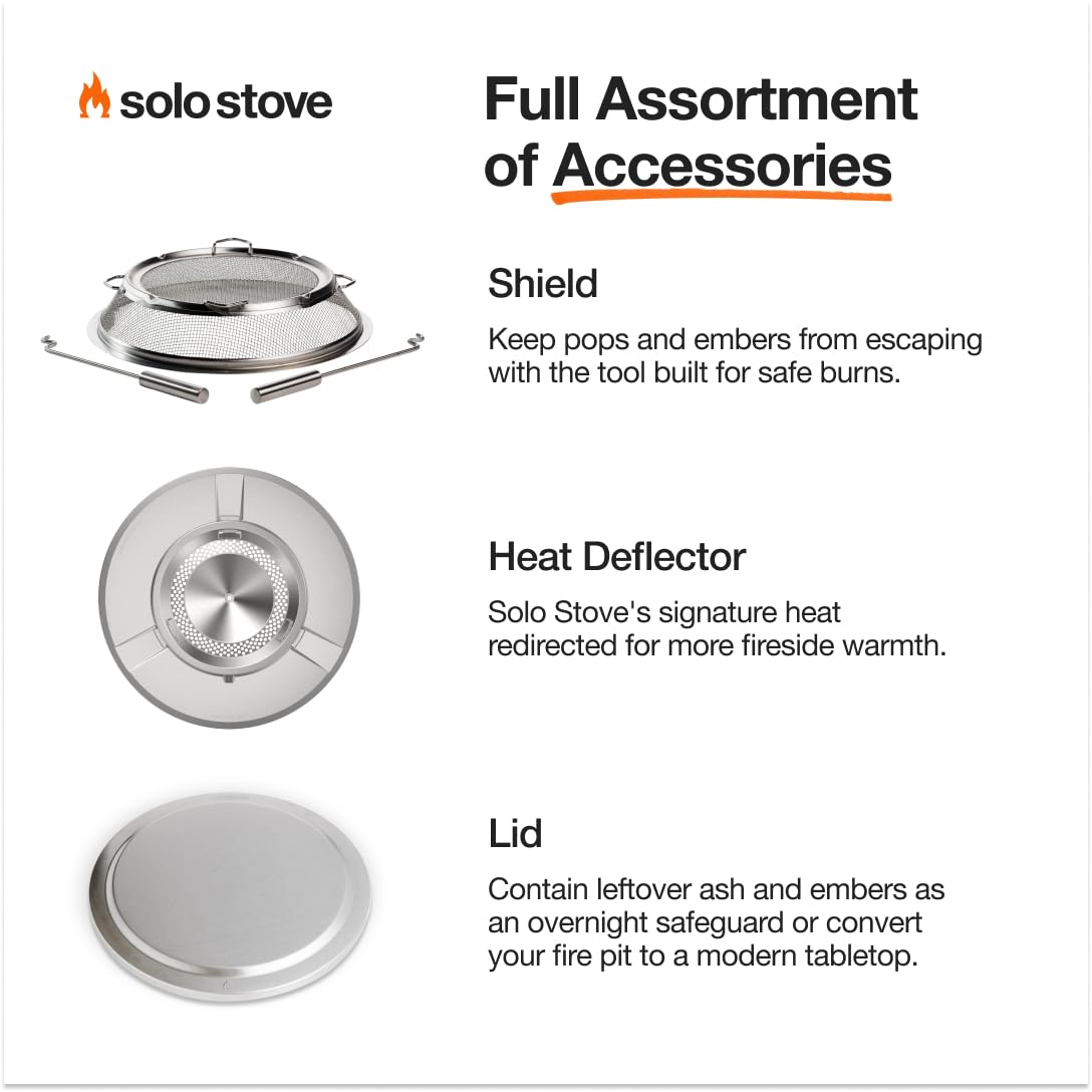 Solo Stove Bonfire with Stand | 19.5" Smokeless Fire Pit, Removable Ash Pan | Portable Stainless Steel Wood Burning Outdoor Fireplace, Ideal for 4–6 People, 21.75 lbs, Gunmetal
