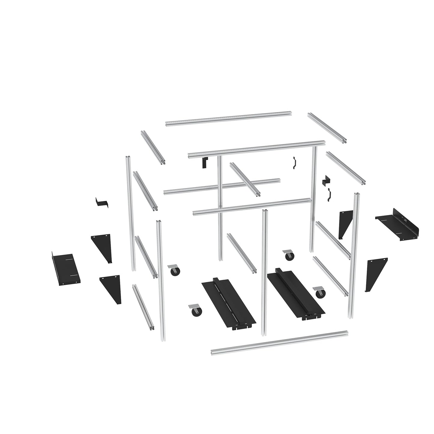 Hooke Road Doors and Hardtop Holder Movable Cart Storage Rack for 1997-2026 Jeep Wrangler TJ JK JL Gladiator JT & 2021-2026 Ford Bronco (2/4 Doors Hardtop Only)