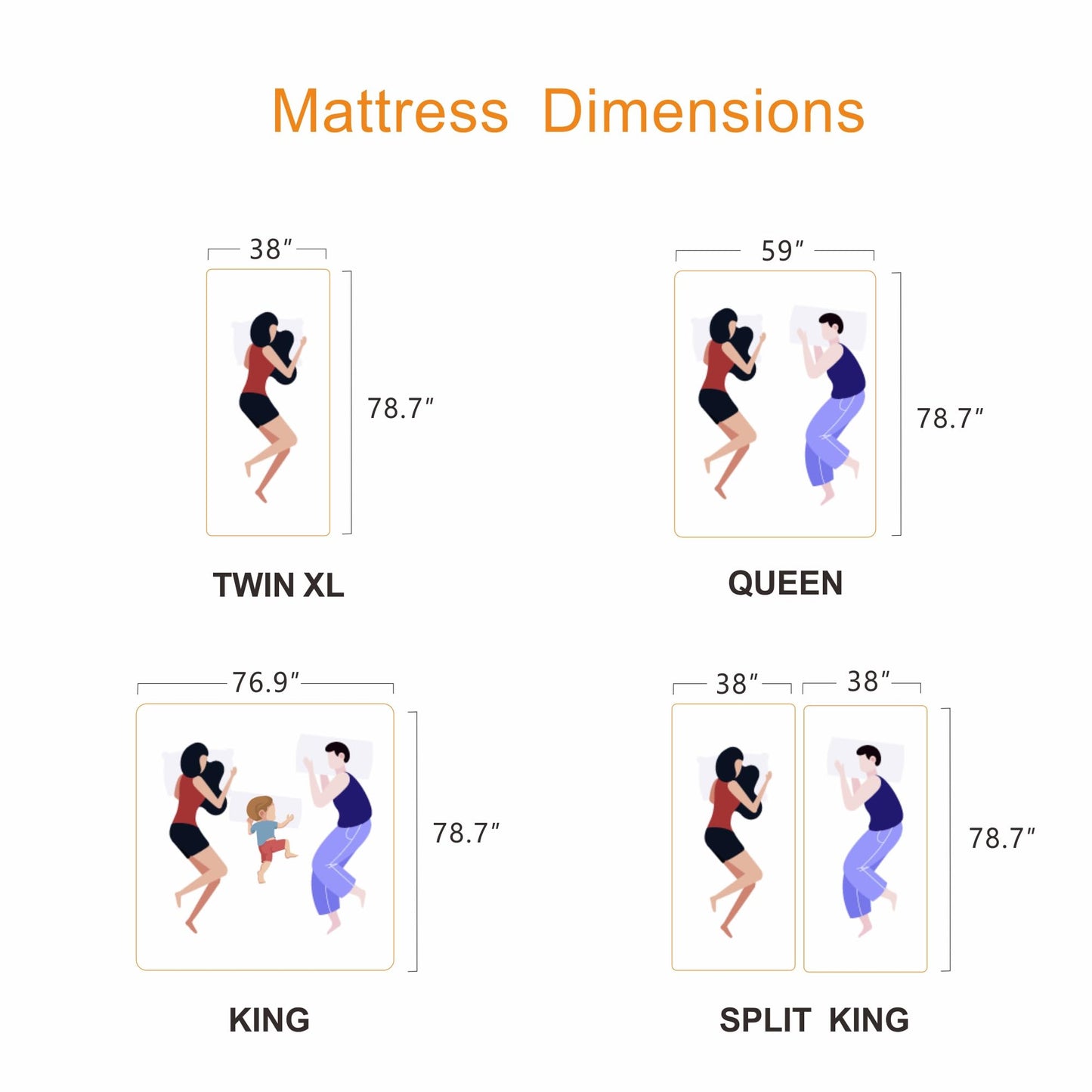 ESHINE 3100 Series Adjustable Bed Frame with 14 inch Ultra-Plush Black Mattress - Split King