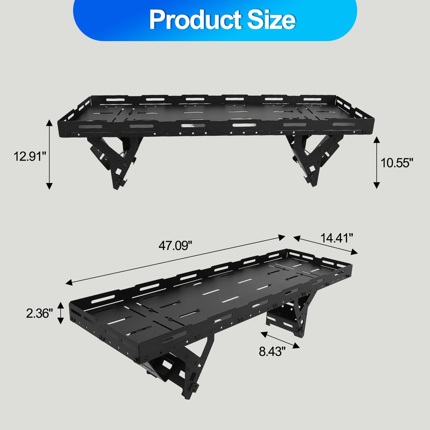 Spare Tire Utility Cargo Basket Storage Rack，for 30-40 Inch Tires，80 LBS Load Capacity, No-Drill Installation, Fit for 1976-2026 Jeep Wrangler JK JL TJ YJ CJ, Ford Bronco, RV & SUV Camping Gear Mount