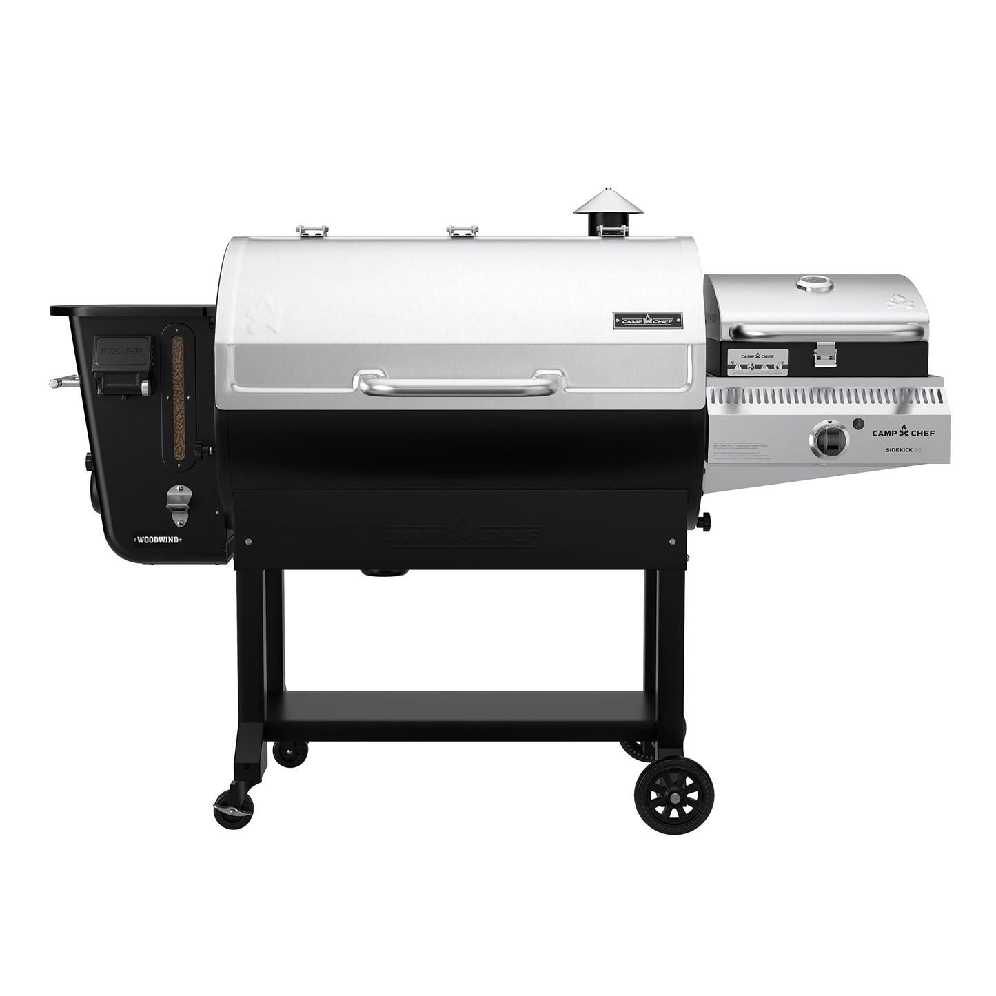 Camp Chef Sidekick Sear - Includes BBQ Box for Pellet Grill - Accessory for Outdoor Cooking - Sear & Grill with Ease - 14" Cooking System Compatible, Silver