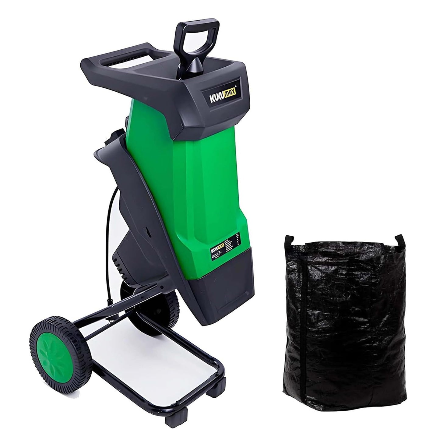 SAIYERUS Wood Chipper, 2400W 1.6" Cutting Diameter Electric Wood Chipper & Shredder with 50L Collection Bag, Efficient Mulcher for Easy Cleanup and Ideal for Yard Waste, Branches, and Leaves