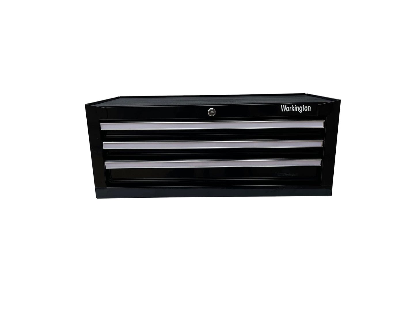 Workington Industrial 3 Drawers Portable Metal Intermediate Box, 26" Middle Tool Chest Cabinet with Ball Bearing Drawer Slides, Steel Tool Storage Box Organizer 4009 Black