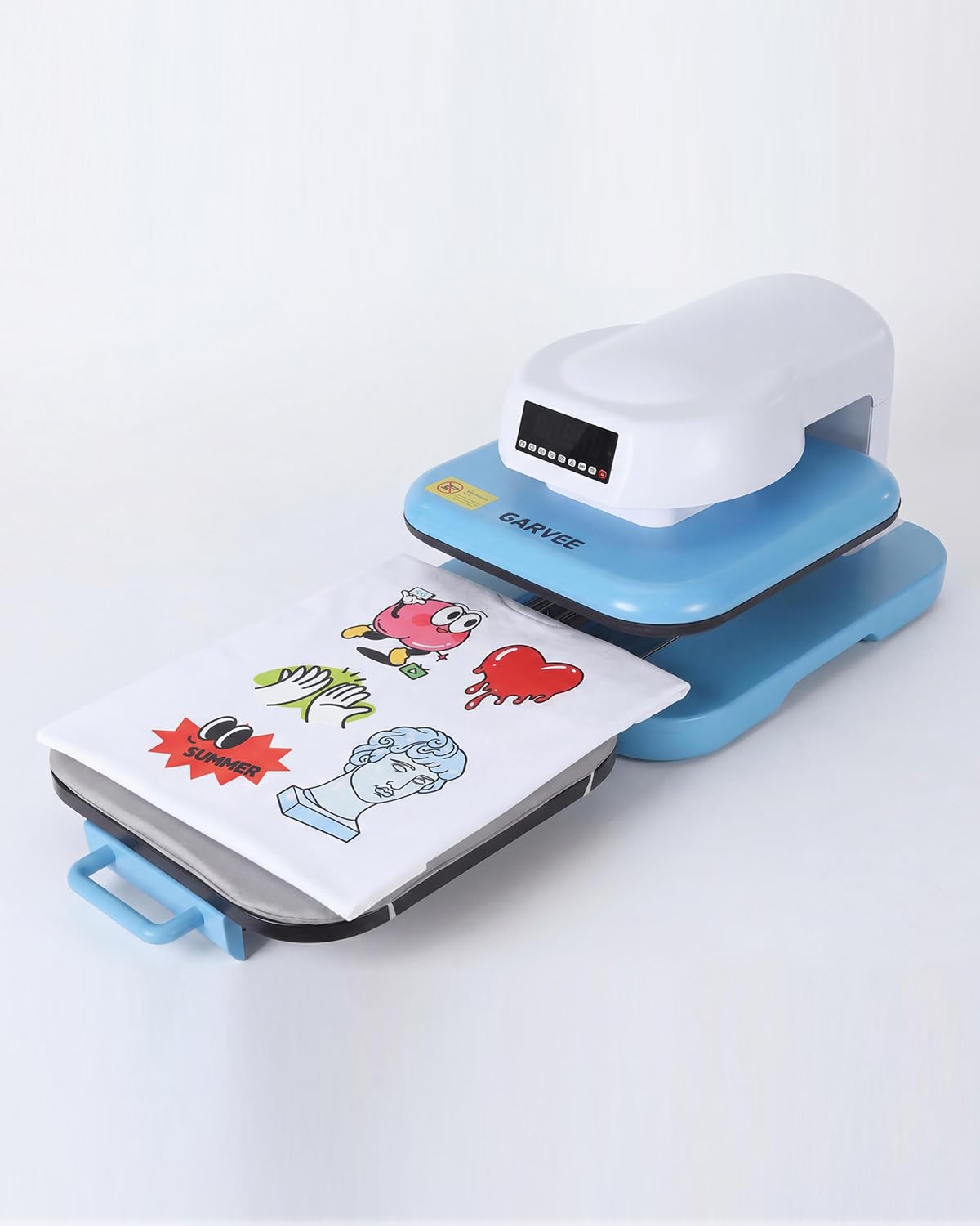 Auto Heat Press Machine 15x15 T Shirts Smart Press Machine with Auto Release and Adjustable Pressure, Digital Display, Rapid Heating, for Sublimation, Vinyl, Heat Transfer Projects, Blue