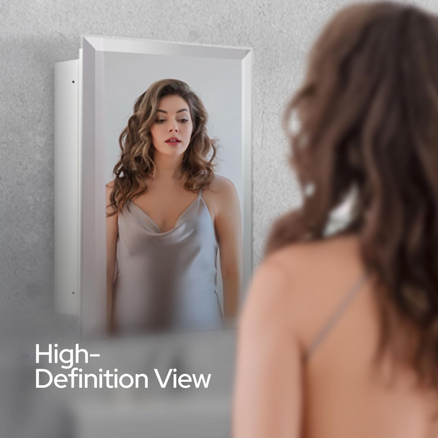 HOUSE REFLECTION Bathroom Medicine Cabinet Mirror – Frameless Beveled Mirror Door, Wall Mounted Bathroom Mirror Cabinet, Recessed or Surface Mount, (22" x 30" Mirror Door)