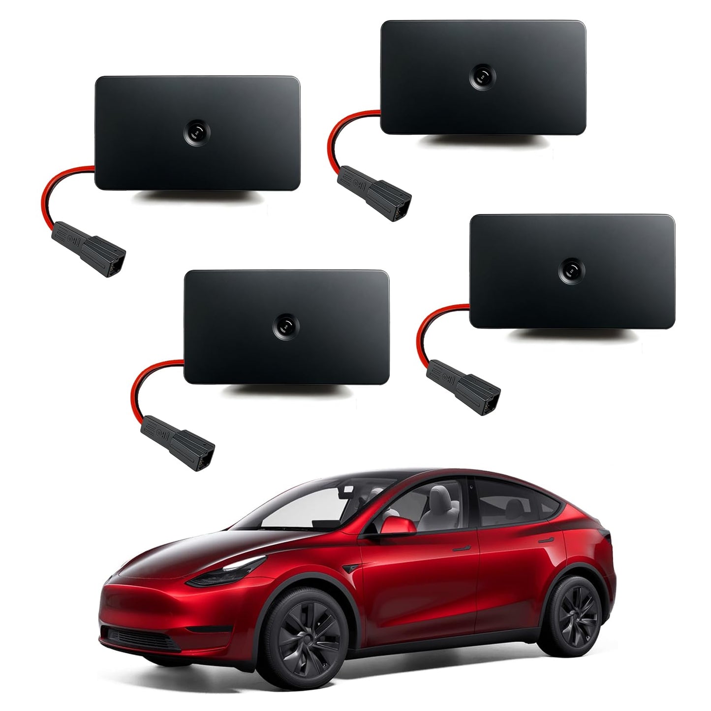 LOWEEY Car Door Lights Logo Projector for Tesla Model Y 3 X S, Ultra-Bright HD, 2025 OEM Style, 4 Pack, White