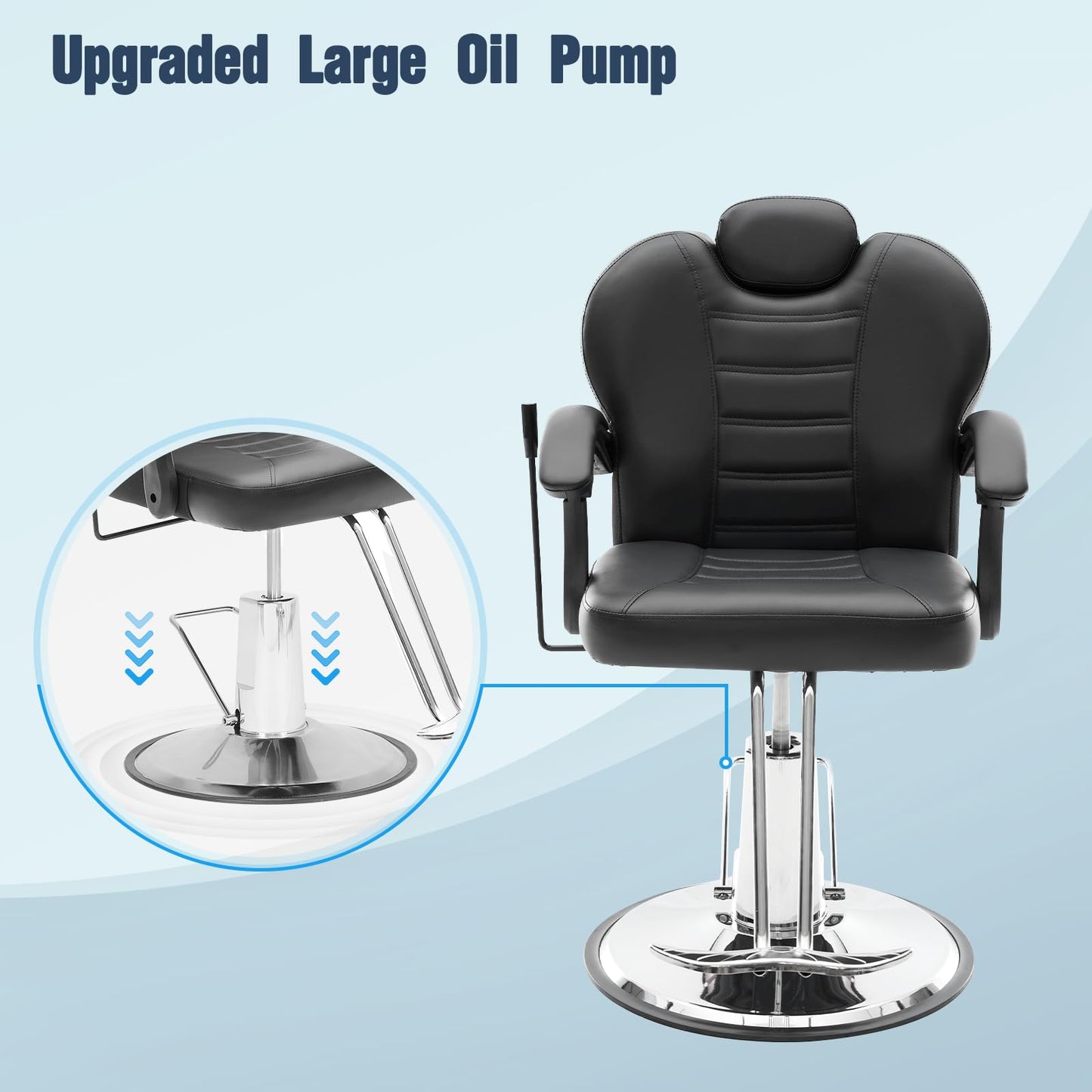 Tatub 90°-135° Reclining Salon Chair for Hair Stylist, 360° Swivel Barber Chair with Heavy Duty Hydraulic Pump, Adjustable Hair Chair for Barbershop, Home