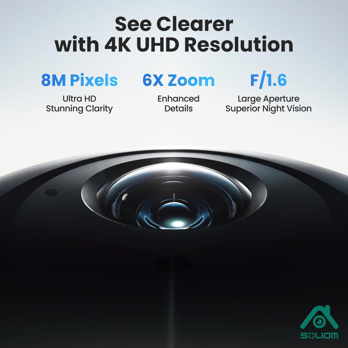 SOLIOM Security Cameras Wireless Outdoor,4K Ultra HD for Day and Night, No Subscription,Built in Radar,Solar Powered Cameras for Home Security, 360° Pan Tilt Auto Tracking,5G & 2.4G WiFi, 4-Cam Kit