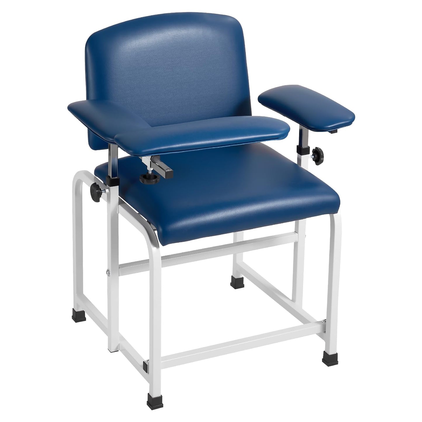 VEVOR Phlebotomy Chair 500LBS Capacity Blood Draw Medical Chair, Comfortable Blood Drawing Chairs with Adjustable Armrests, Soft Padded Seat, Easy-to-Clean PVC Leather for Hospitals Clinics