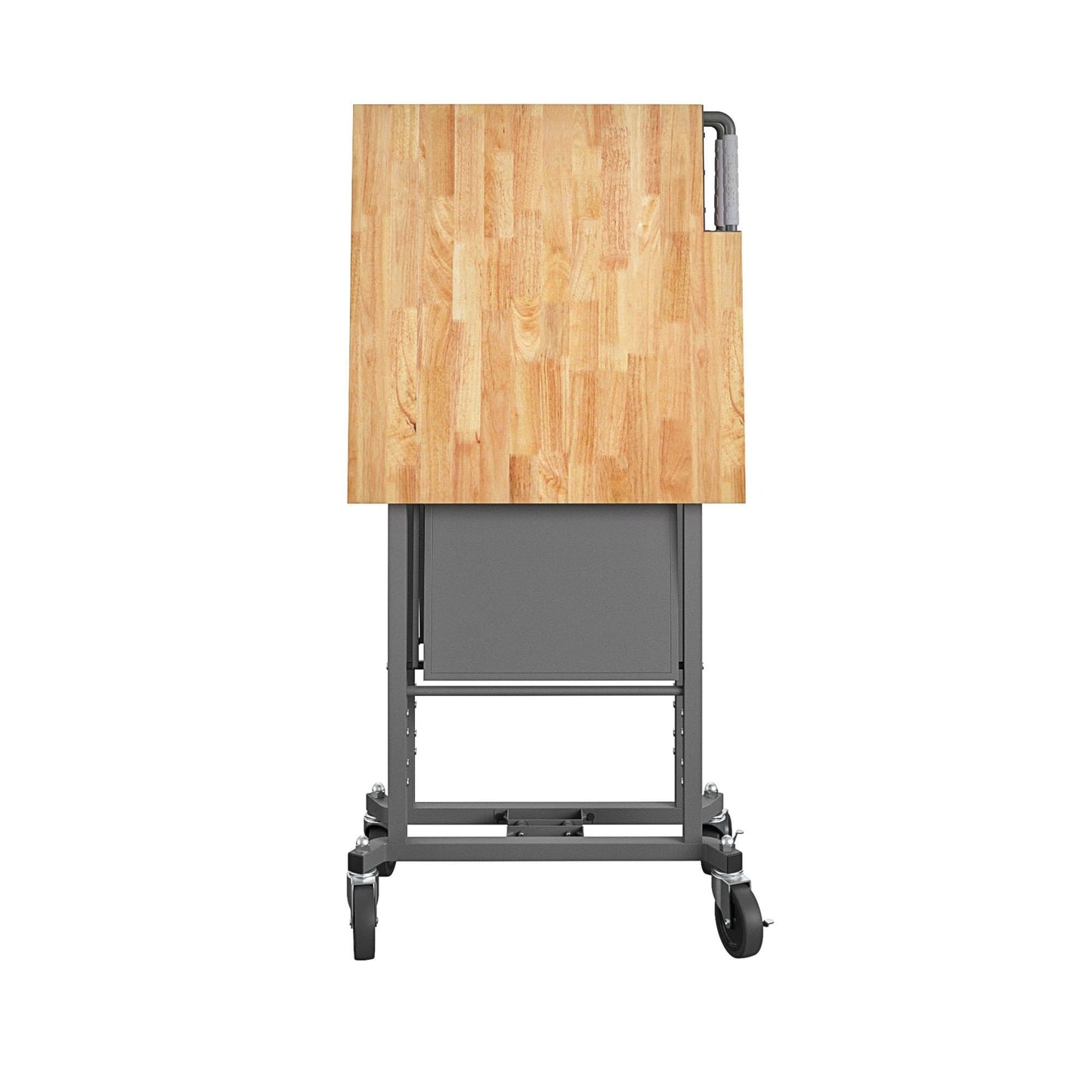 COSCO SmartFold Butcher Block Portable Workbench/Folding Utility Table (Gray Steel Frame)