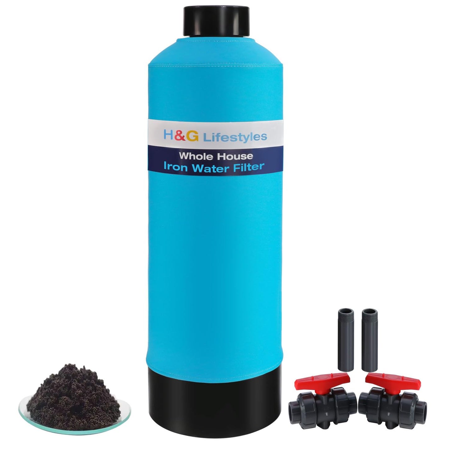 H&G Lifestyles Whole House Water Filter System, Iron and Manganese Water Filter for Well Water & City Water,Reduce Iron Heavy Metal, Silver-Enhanced, Soften Water, 700,000 Gallons