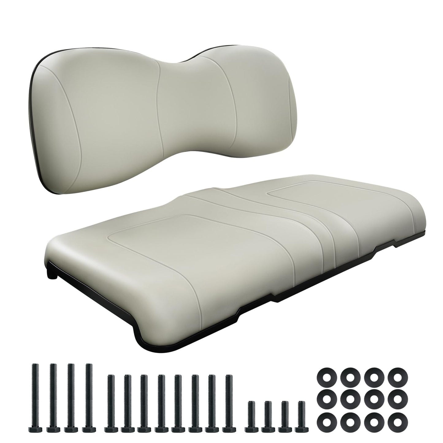Shu-Ran Golf Cart Front Seat Bottom and Back Rest Cushion Assembly Kit Replacement for Yamaha G29/Drive 2007-2016,Gray