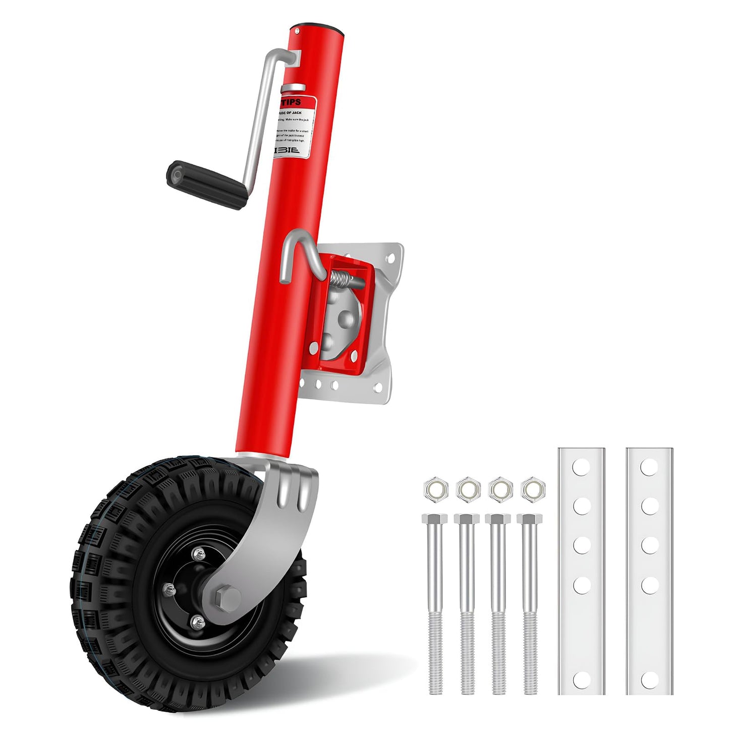Beach Boat Trailer Jack for 10" Wheel Heavy Duty for 2000 lbs Capacity - 10.2" Lift-RV Boat Trailer Bolt-On Swivel Tongue Jack