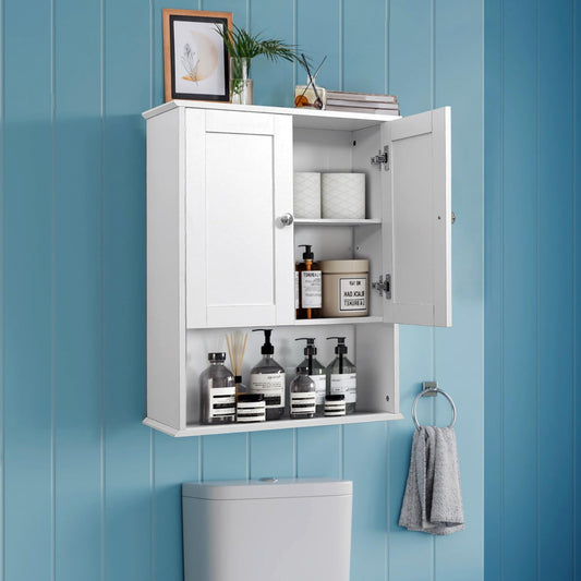 BYAOLVCY Bathroom Cabinet Wall Mounted Over Toilet Storage Cabinet, 24x30 Inch Wooden White Bathroom Wall Cabinet Above Toilet Storage Medicine Cabinets for Kitchen Laundry Bedroom