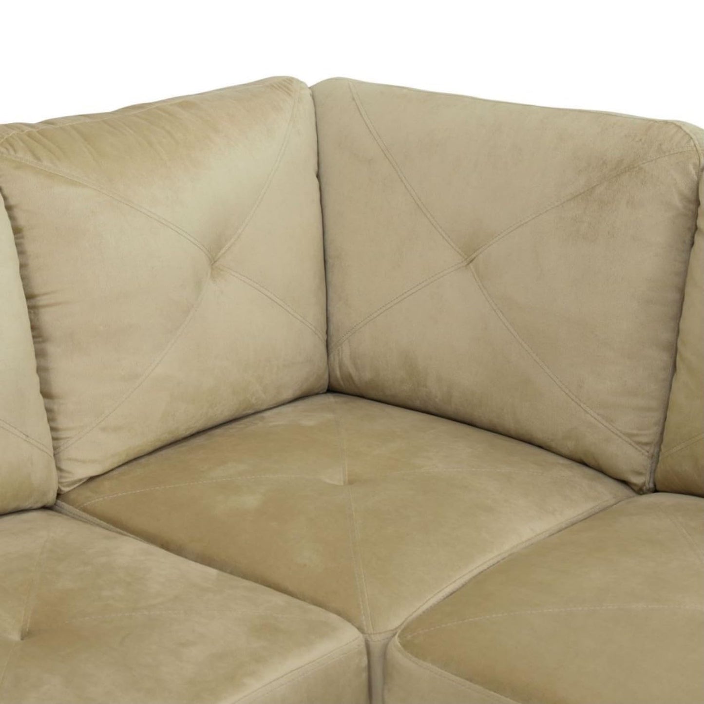 UOCFYK Beige L-Shaped 3-Piece Microfiber Sofa with Storage Ottoman Set, Sectional Couch Sofa Set for Living Room, Office, Small Space