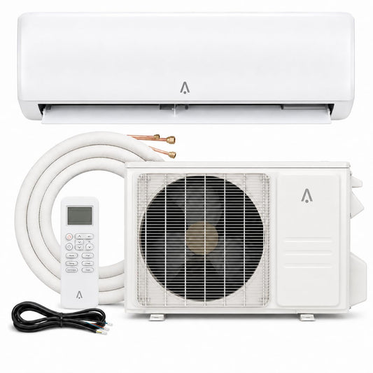 9,000 BTU Mini Split AC/Heating System, 19 SEER2 Inverter Ductless Heat Pump, WiFi Wall Mount Split System Air Conditioner, Up to 450 Sq ft, 115V, Installation Kit, Timer Sleep Mode, Quiet