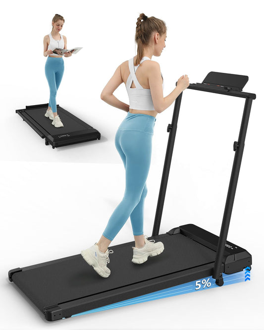 Walking Pad Treadmill with Incline,Walking Pad 300 Lb Capacity with Handle Bar, 3 in 1 Foldable Under Desk Treadmills for Home Small Office
