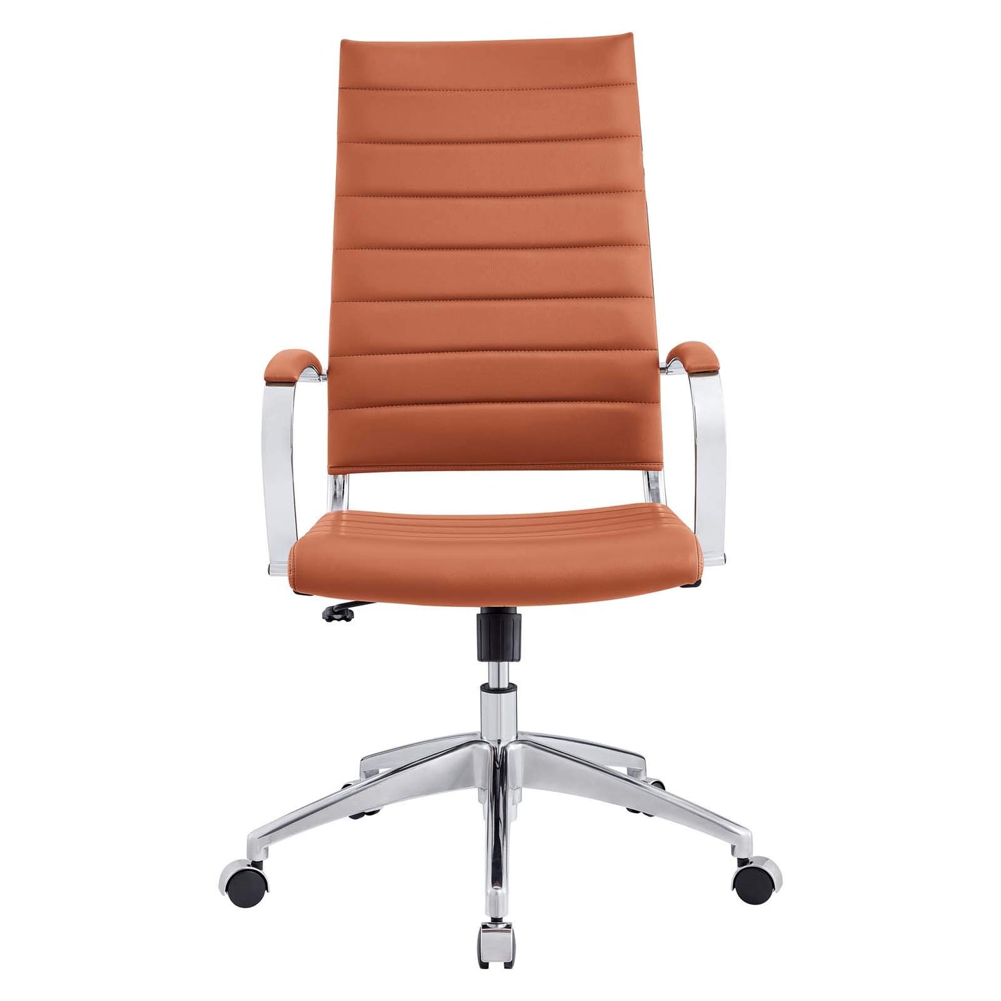 Modway Jive Ribbed High Back Tall Executive Swivel Office Chair With Arms In Terracotta