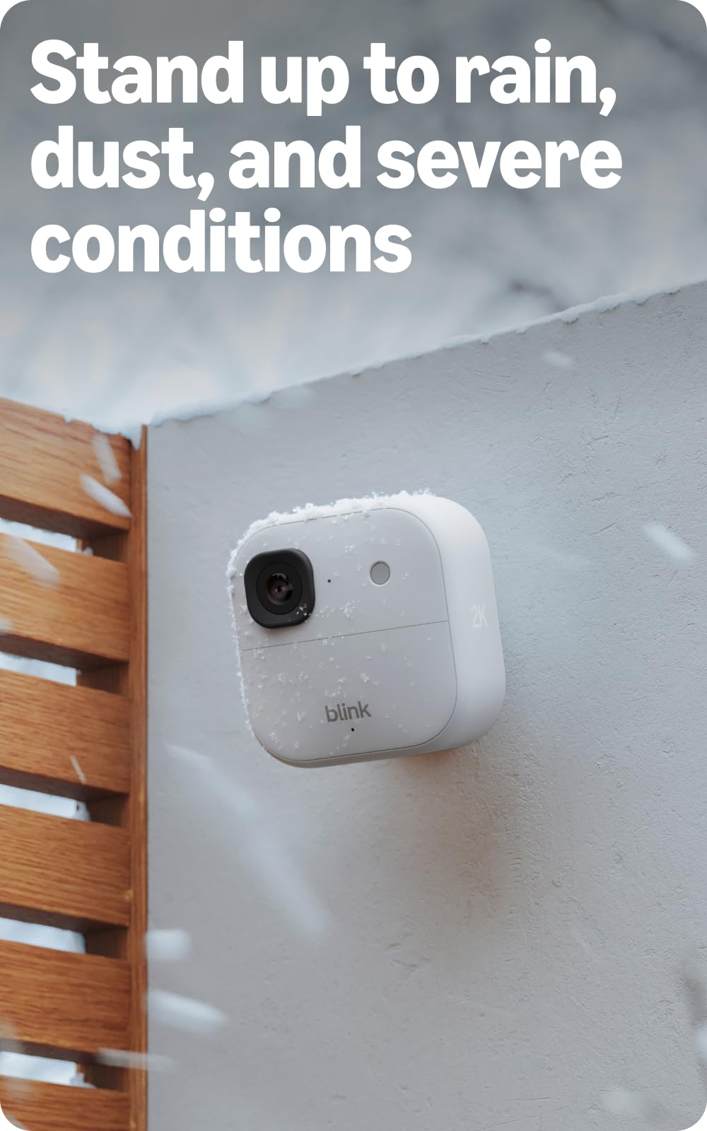 Blink Outdoor 2K+ (newest model) — Wireless smart security camera, 2K video resolution, enhanced audio, two-year battery. Sync Module Core included — 5 camera system (White)
