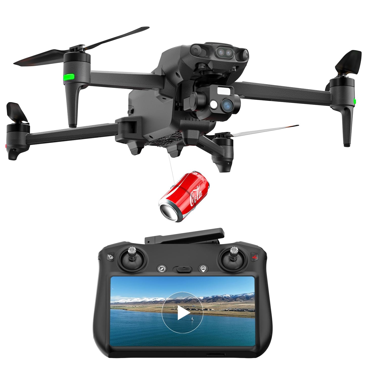 K600PRO GPS Drone with EIS 4K Camera for Adults Beginner,3 Axis Gimbal Professional Long Range Drone with 5.5'' Touchscreen on Controller,Auto Return Follow Me,15KM FPV Transmission 55 Min Flight Time