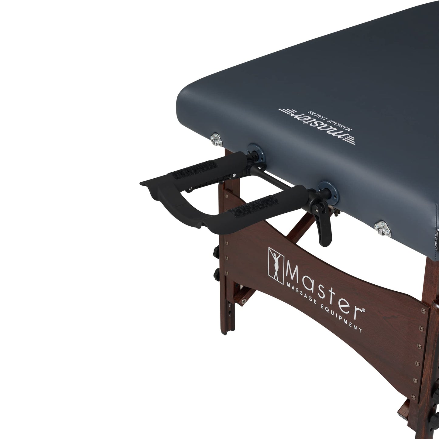 Master Massage Newport Portable Massage Table Package with Denser 2.5" Cushion, Walnut Stained Hardwood, Steel Support Cables, Pillows & Accessories, Royal Blue, 30"